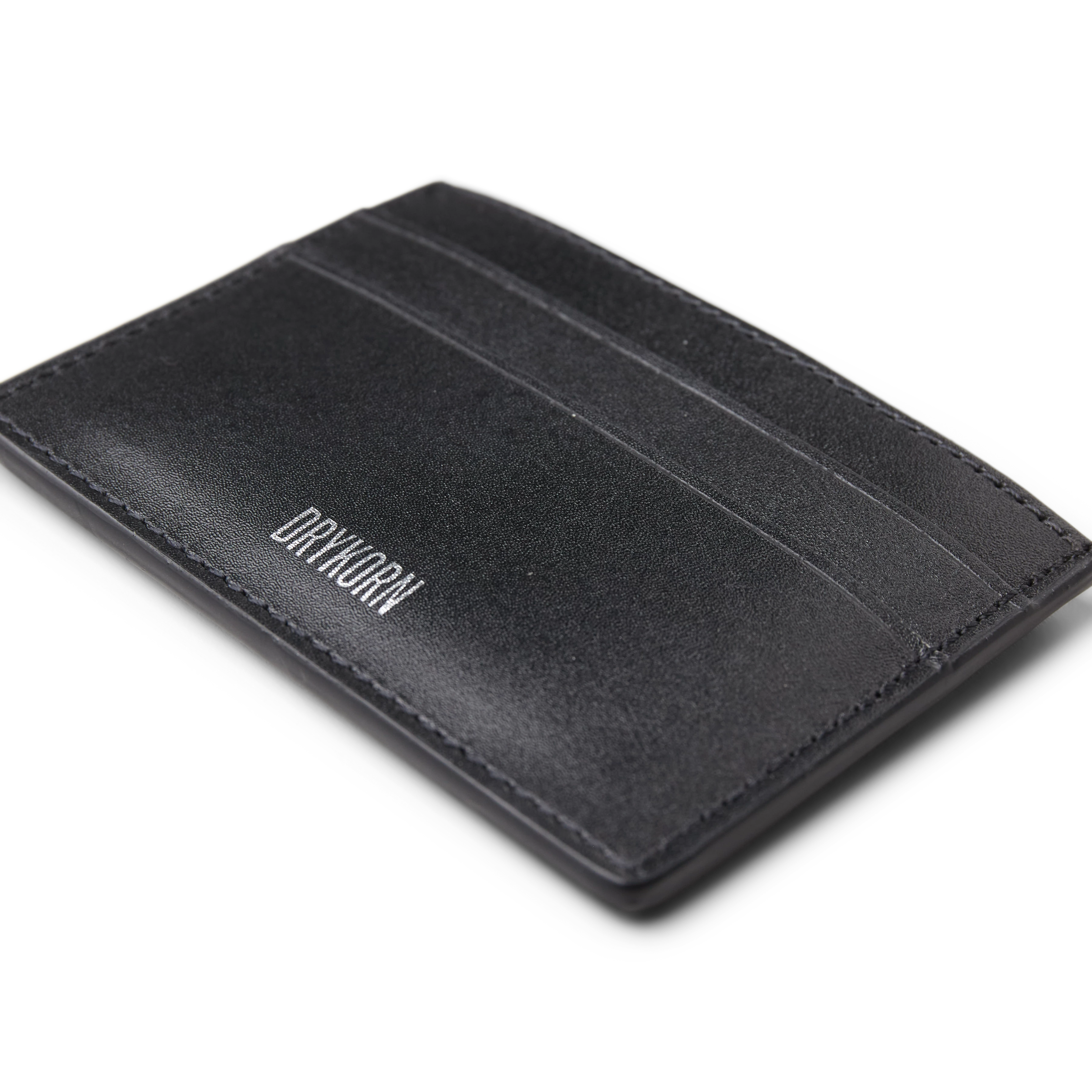 JUNIS - Cardholder in Leder - Unisex - schwarz - Freisteller Detailansicht