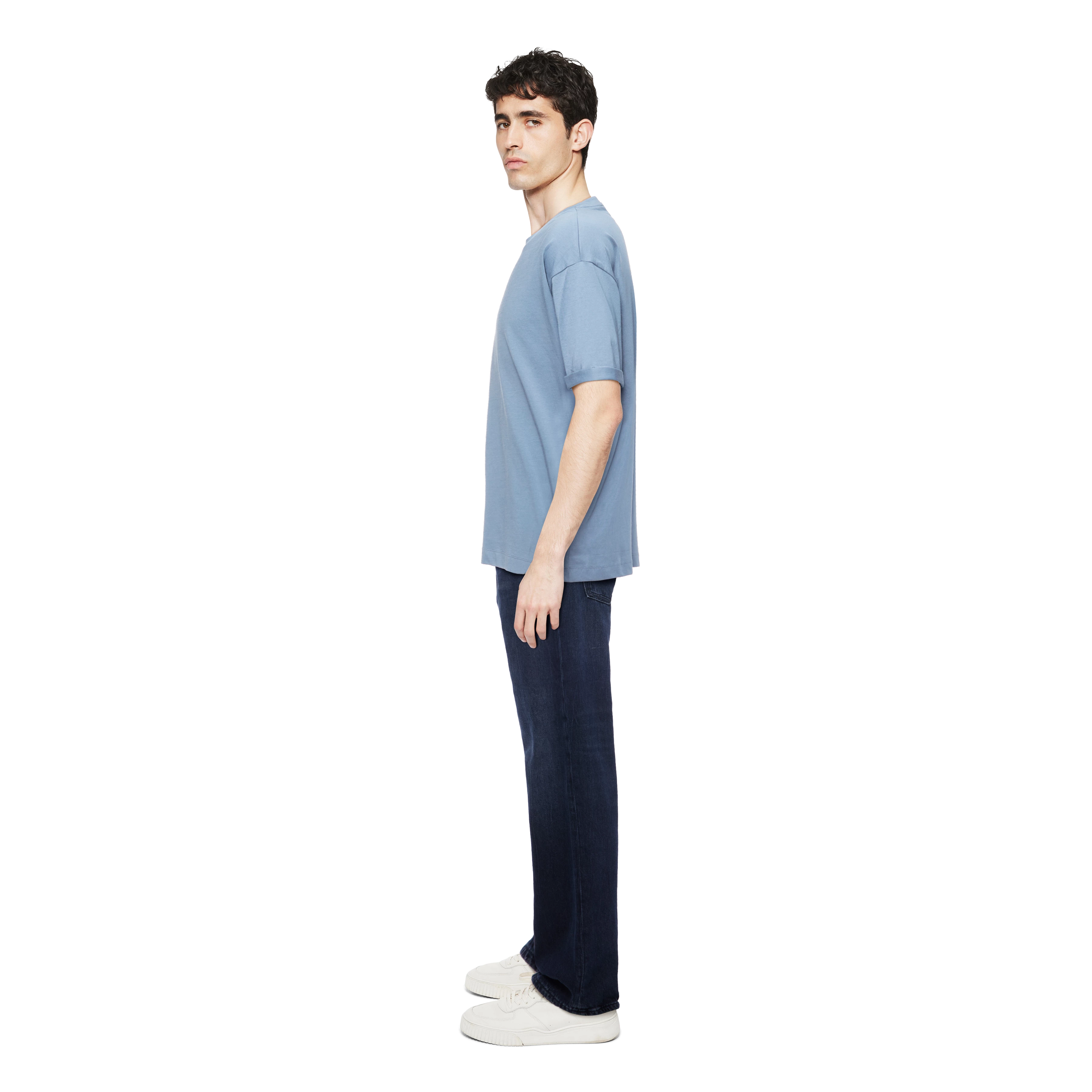 THILO - Relaxed fit T-Shirt in reiner Baumwolle - Herren - blau - Seitenansicht