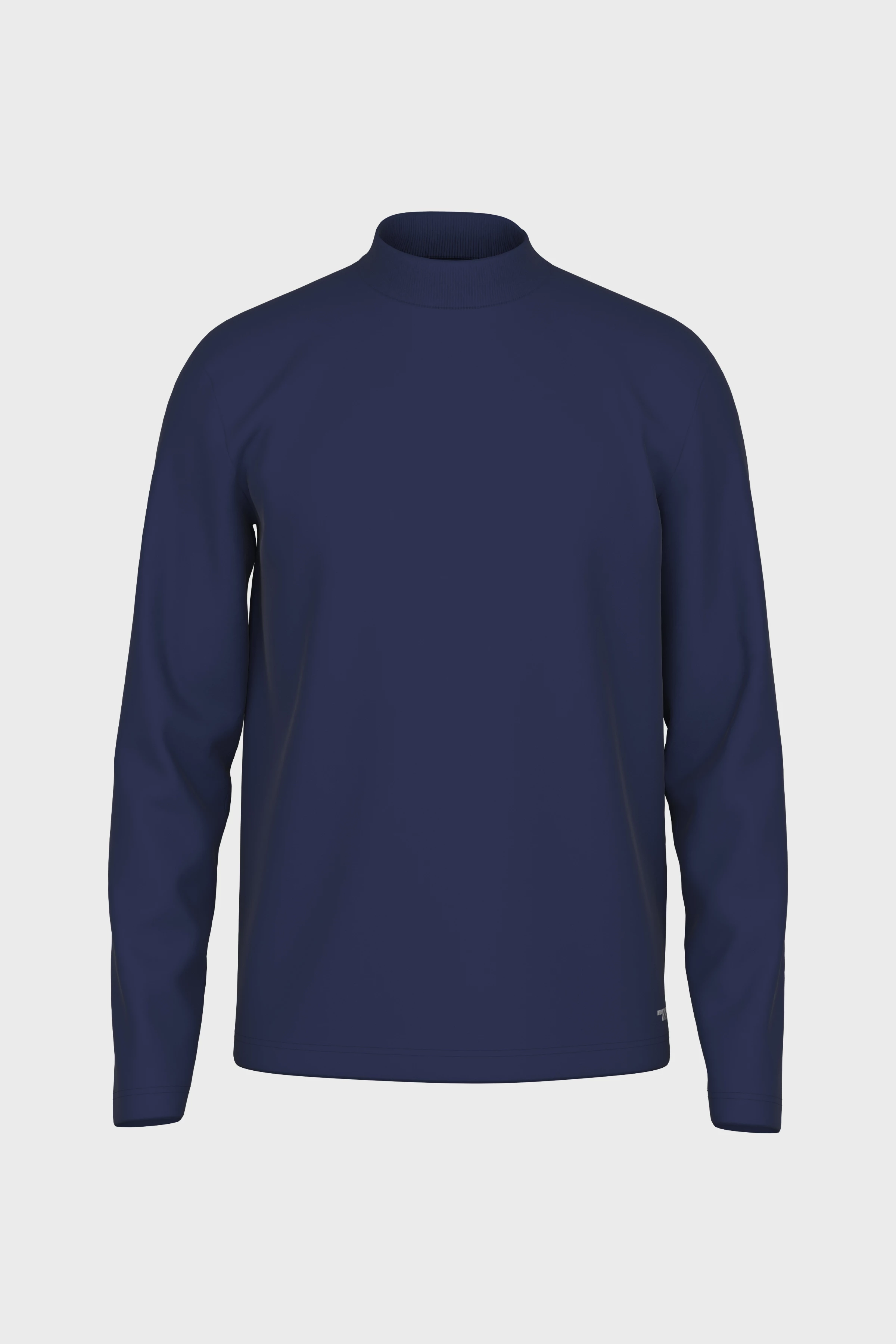 MORITZ - longsleeve with stand-up collar in cotton - men - blue - Freisteller Frontansicht