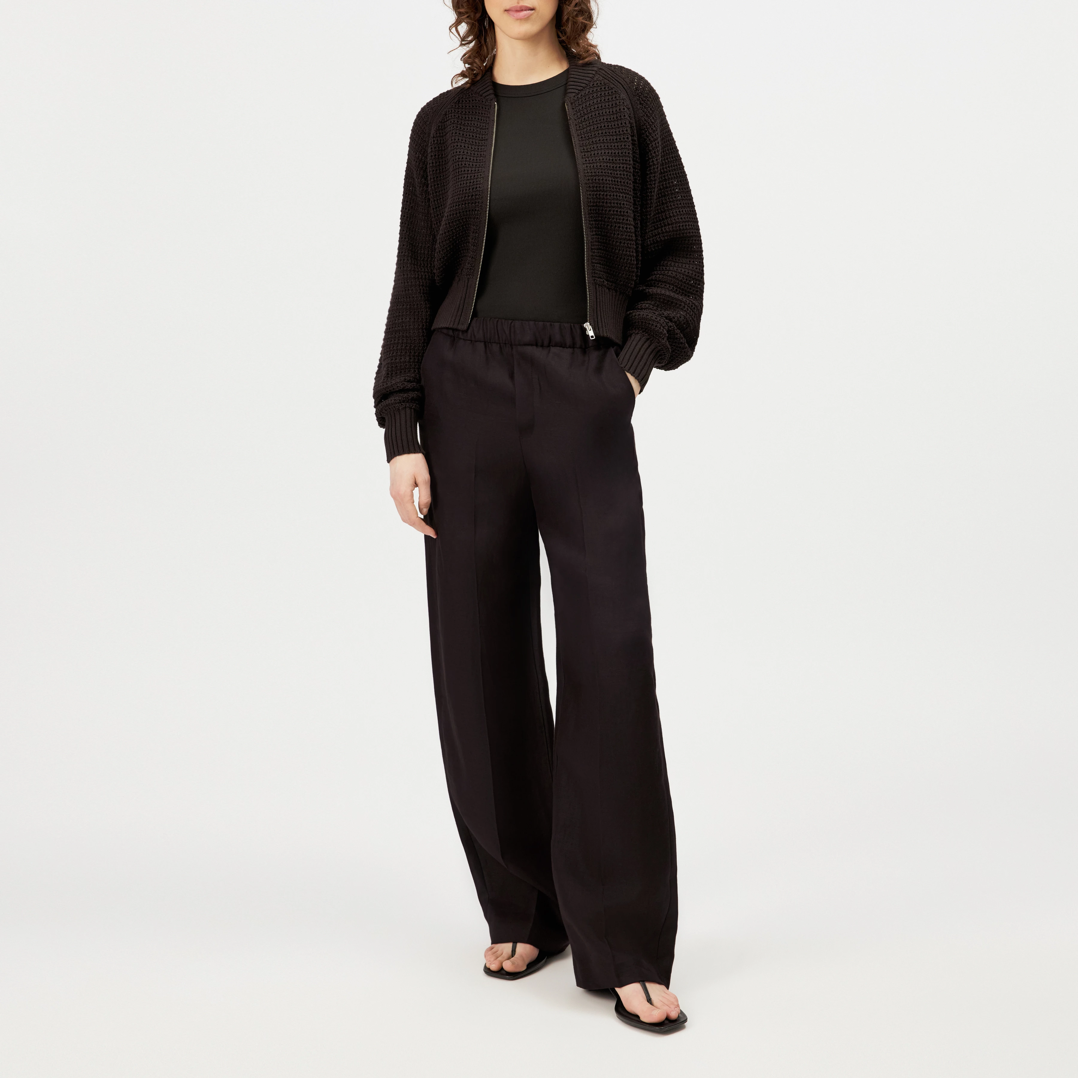 SILSY - Oversized cotton cardigan - women - brown - Ganzkörper-Frontansicht