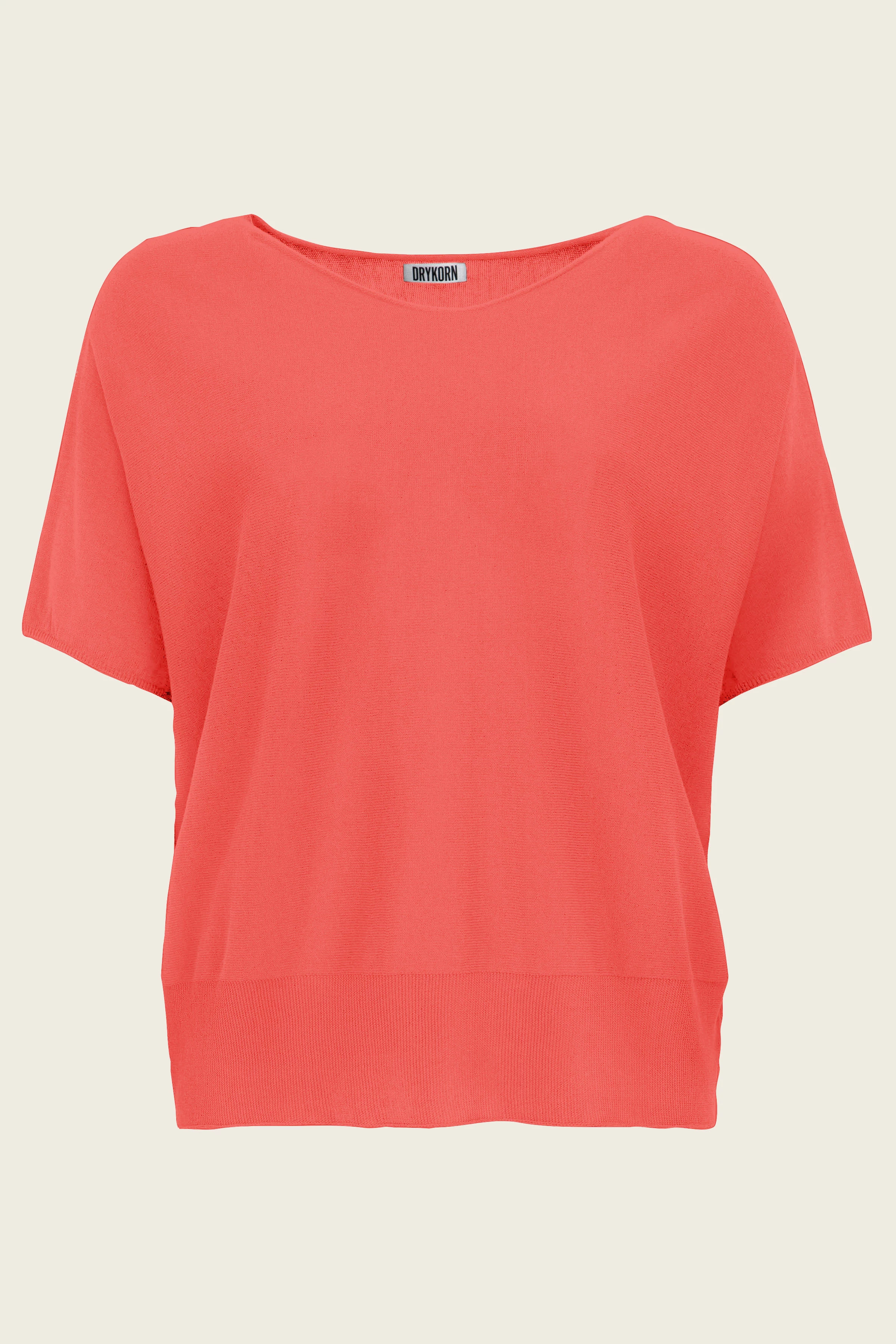 SOMELI - Strick-T-Shirt aus Baumwoll-Crêpe - Damen - orange - Freisteller Frontansicht
