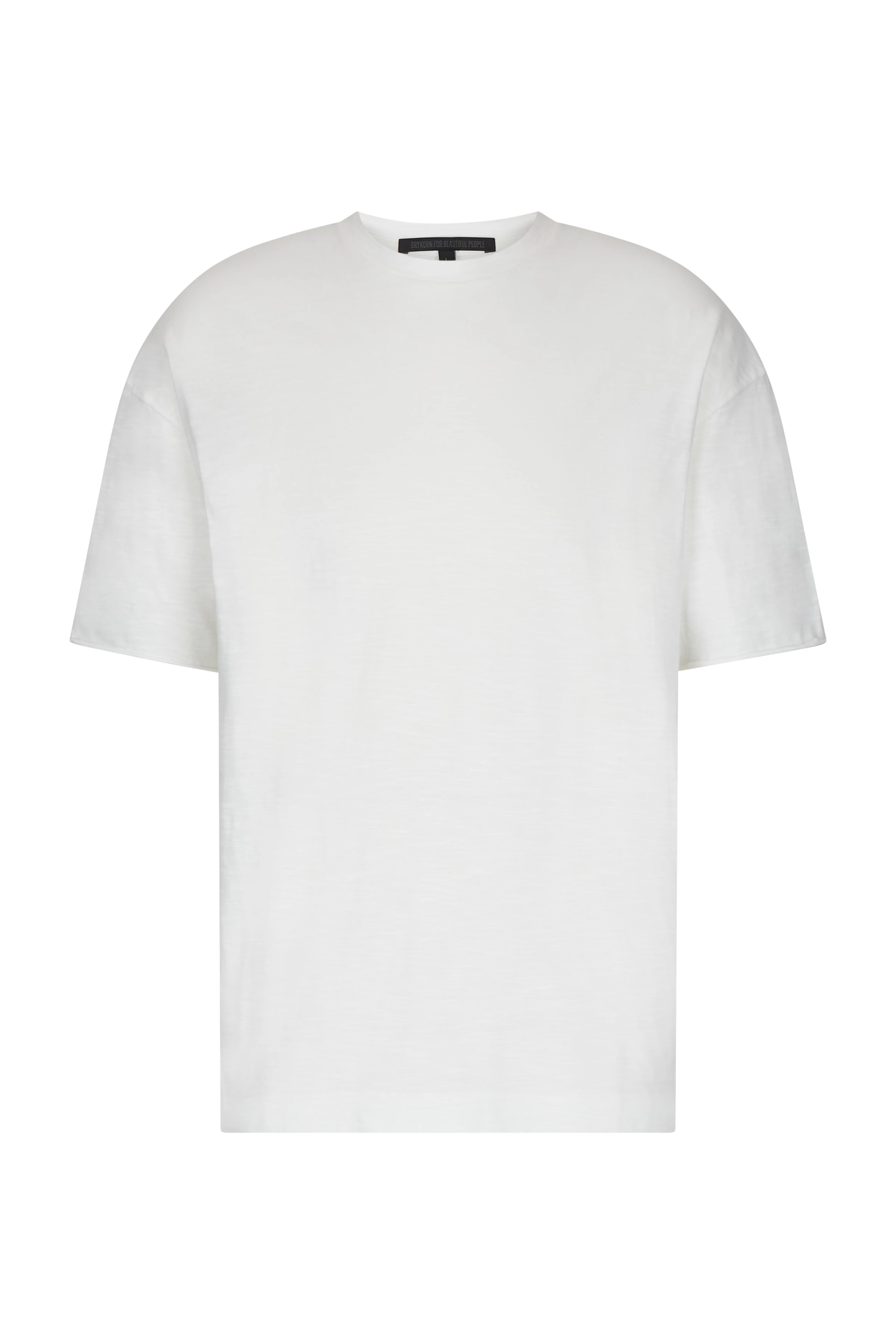 EROS - T-shirt with rolled hem - men - off white - Freisteller Frontansicht