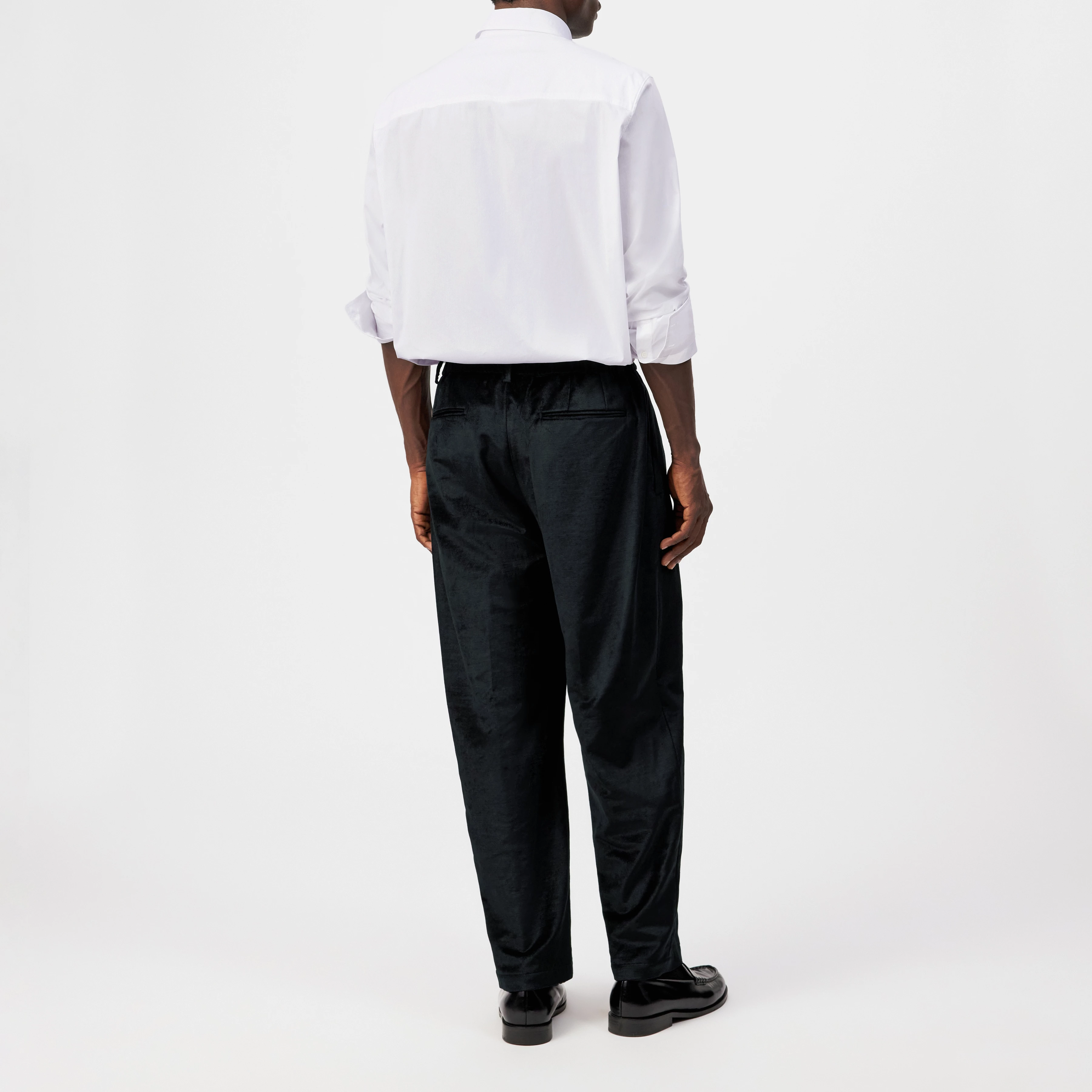 MARYKO - Tailored trousers in velvet - men - Natural Aluminium - Rückansicht