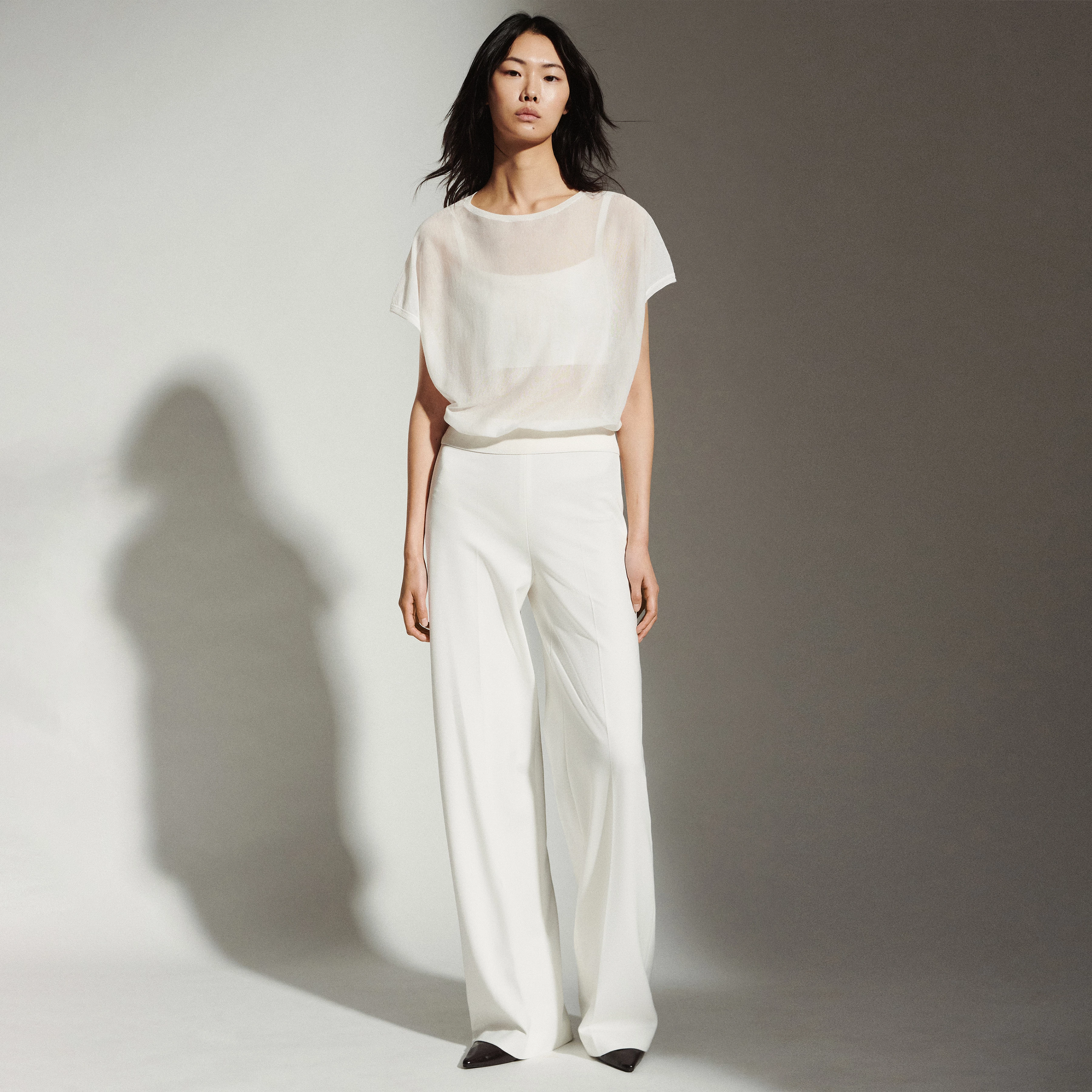 BEFORE - Jersey cigarette trousers - women - off white