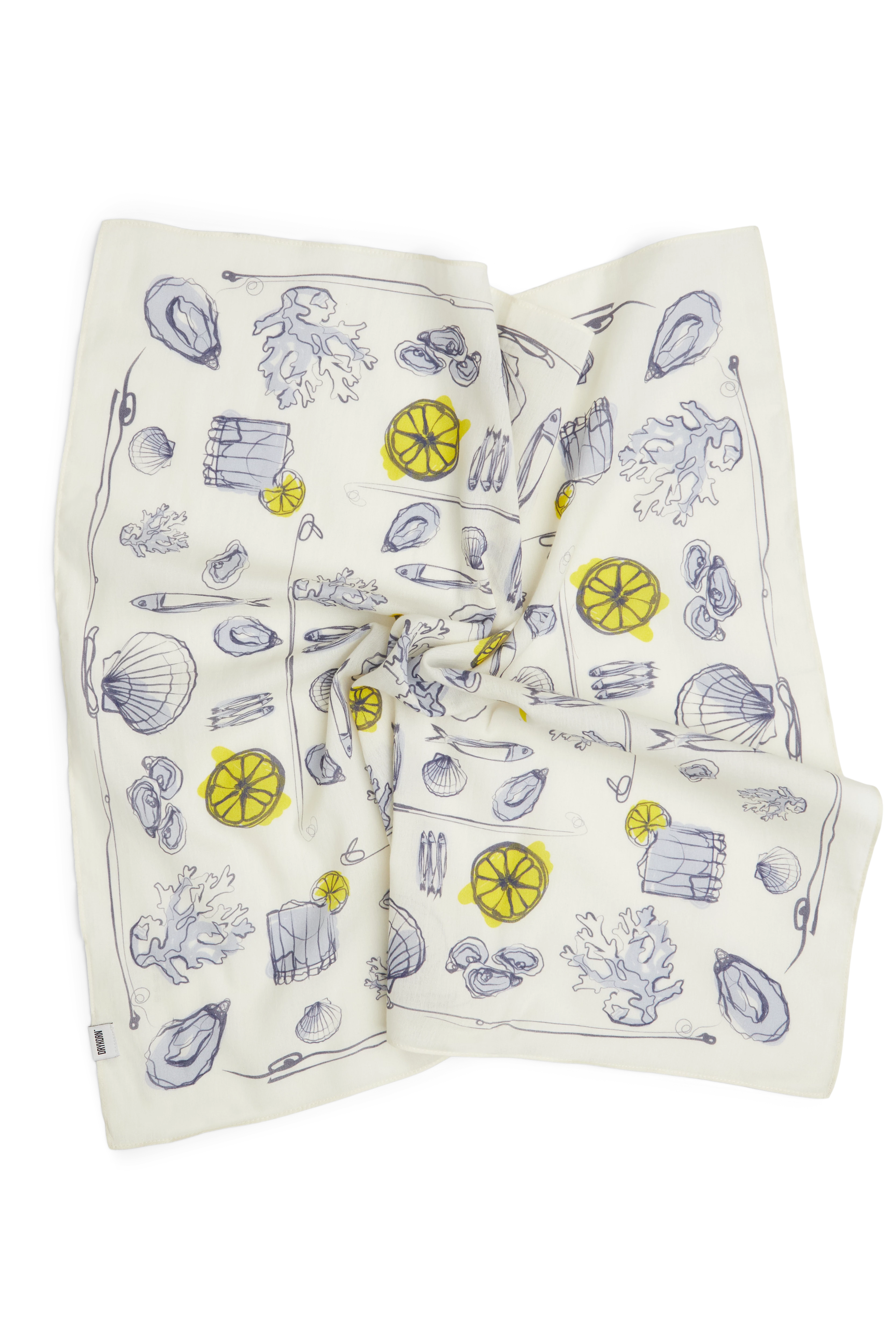 IROMO - Casual scarf with oyster print - unisex - blue - Freisteller Rückansicht