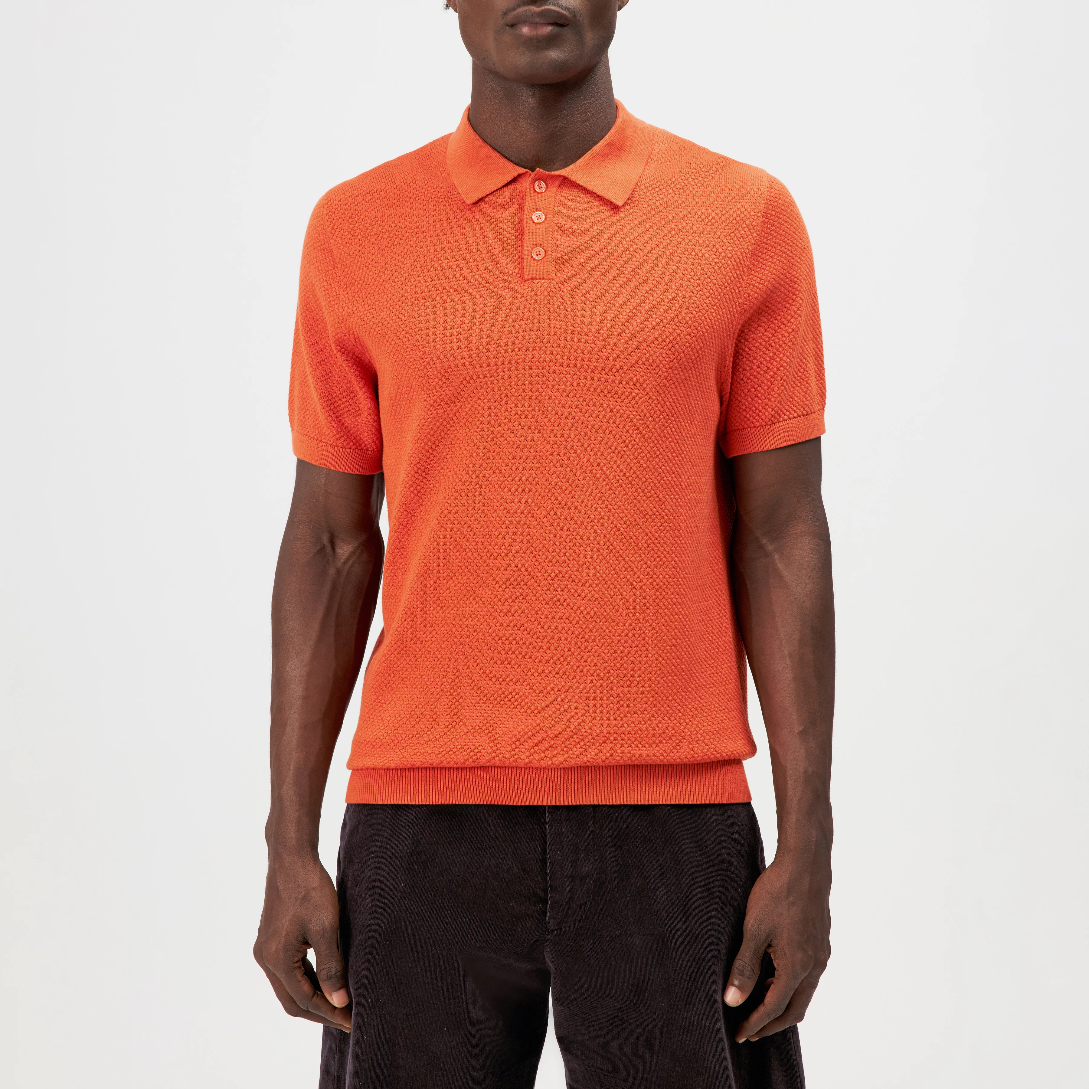 TRITON - Polo shirt in cotton - men - orange - Frontansicht