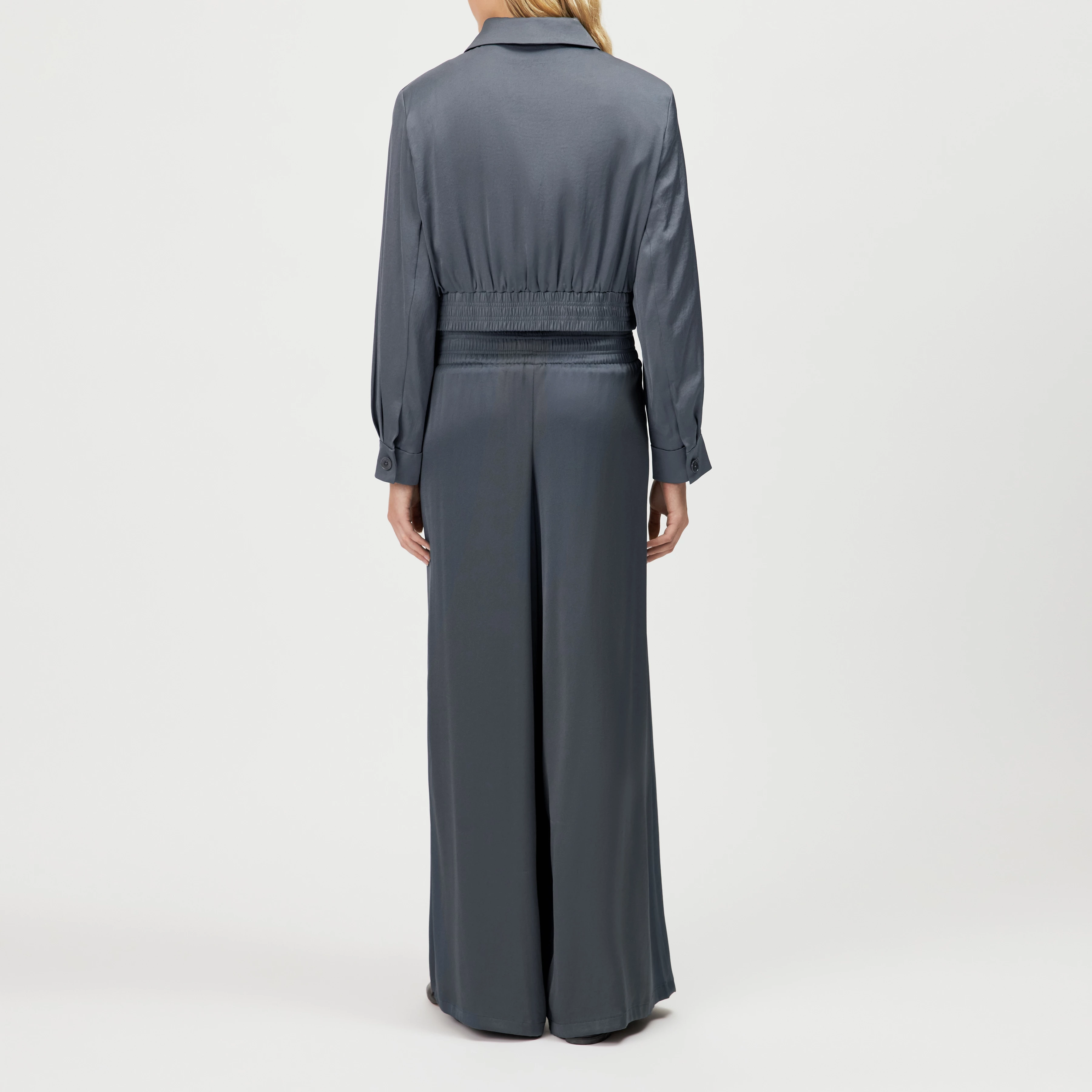 RADWAY_1 - Blouson court en satin - women - gris - Rückansicht