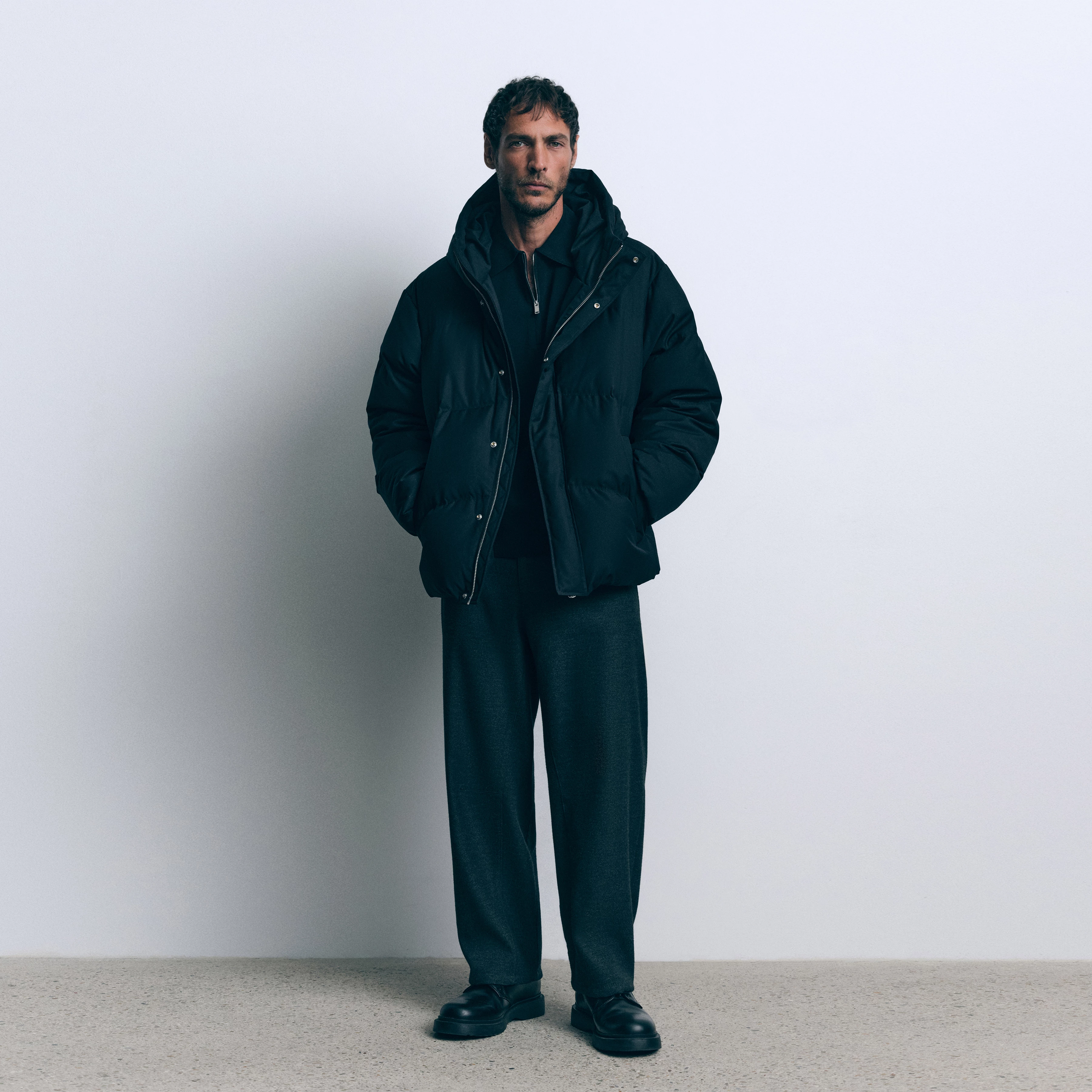 NOTAN - Puffer Jacke in Woll Look - Herren - schwarz