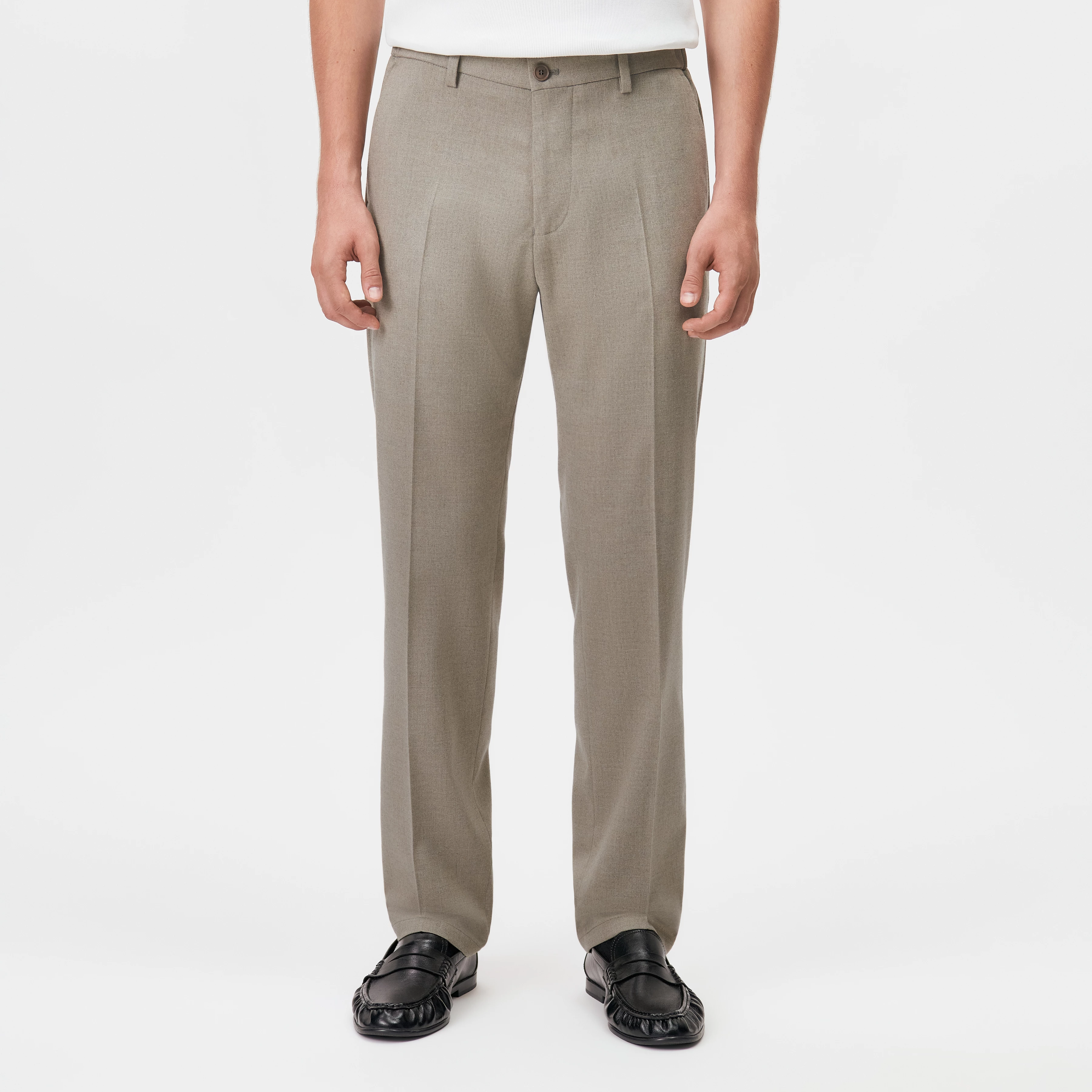 AJEND_RGLR - Tailored trousers in twill look - men - beige - Frontansicht