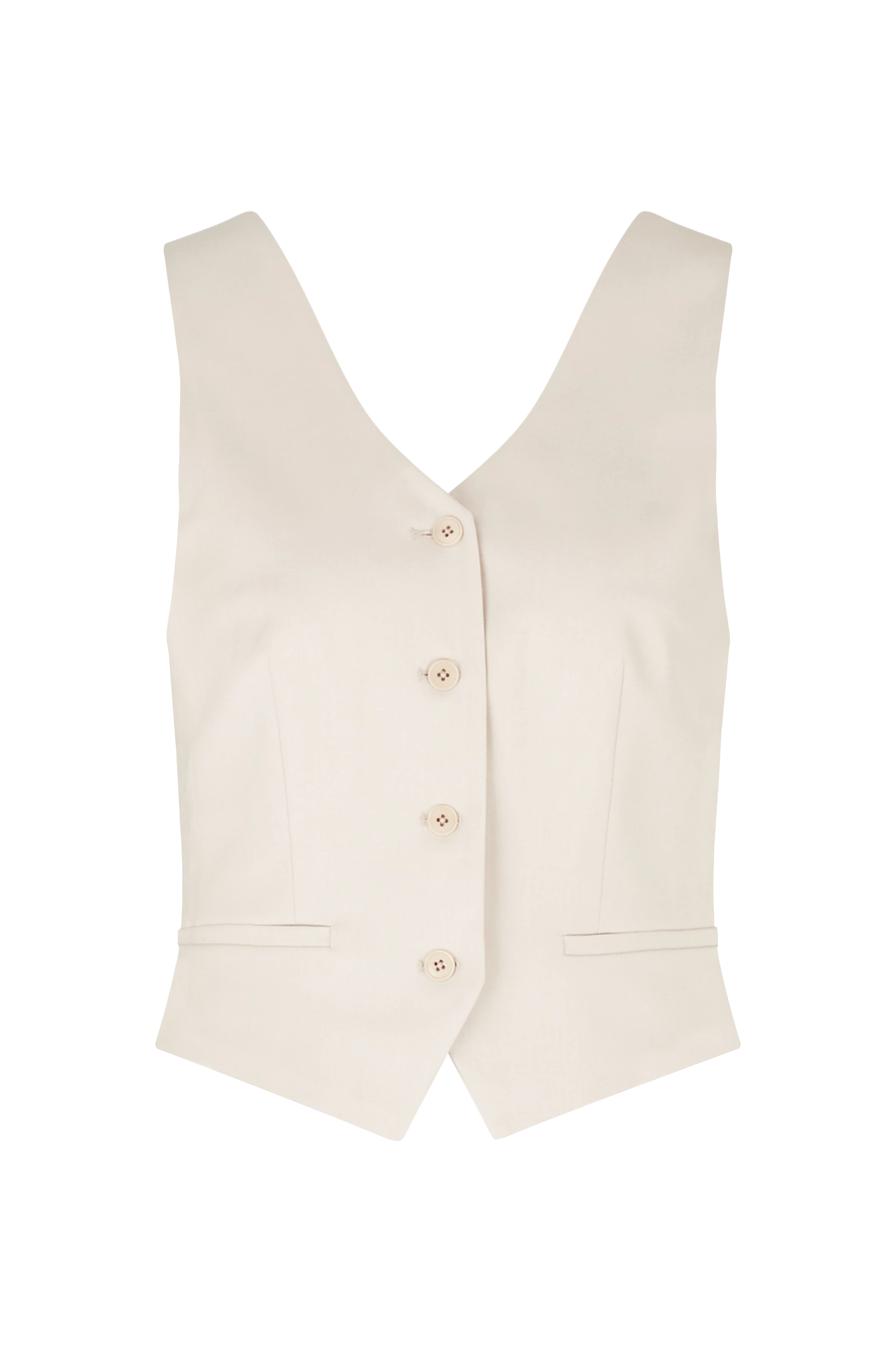 BALSCOTE - Westentop in softem Flanell - Damen - beige - Freisteller Frontansicht