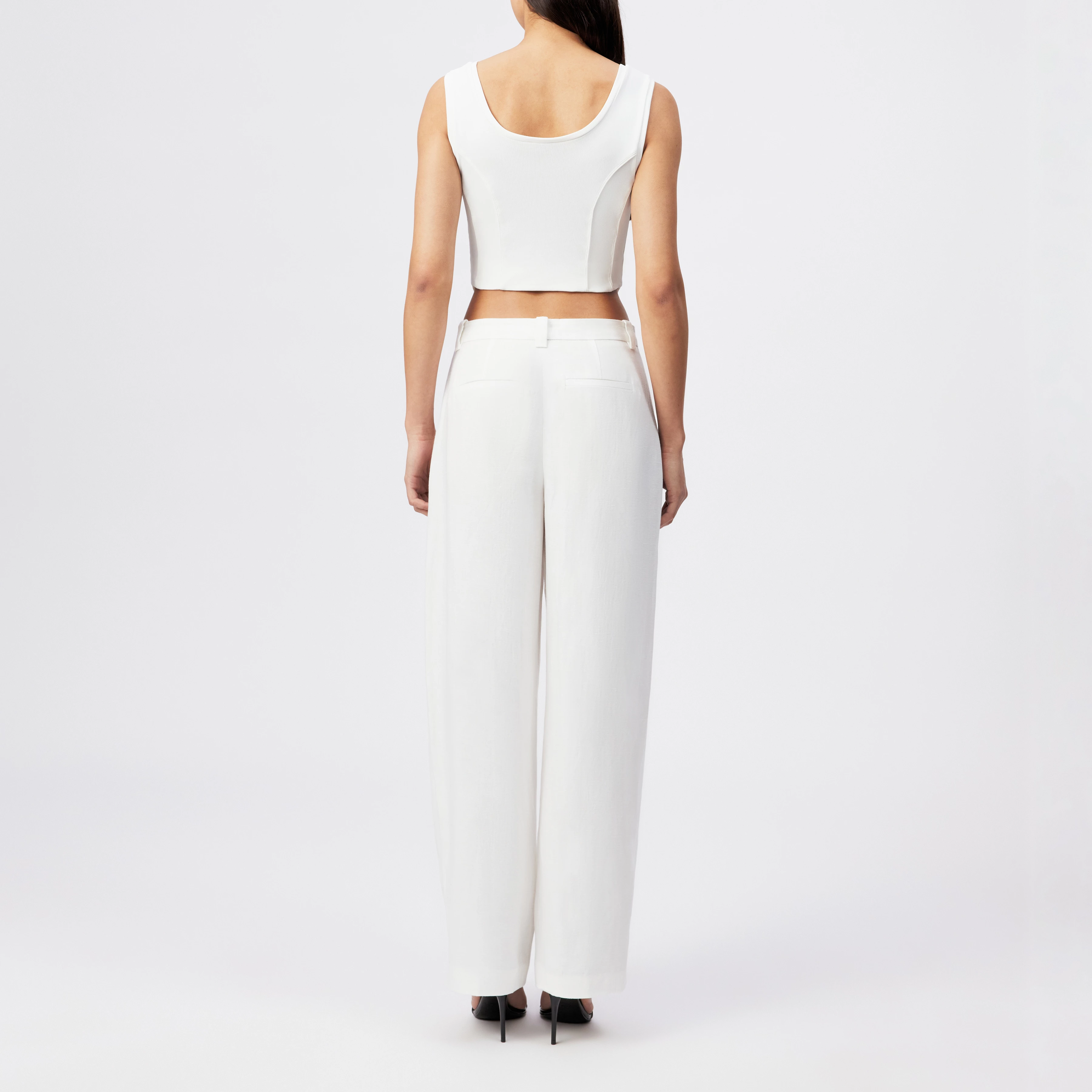 UNPACK - Leinenhose in fließendem Twill - Damen - off white - Rückansicht