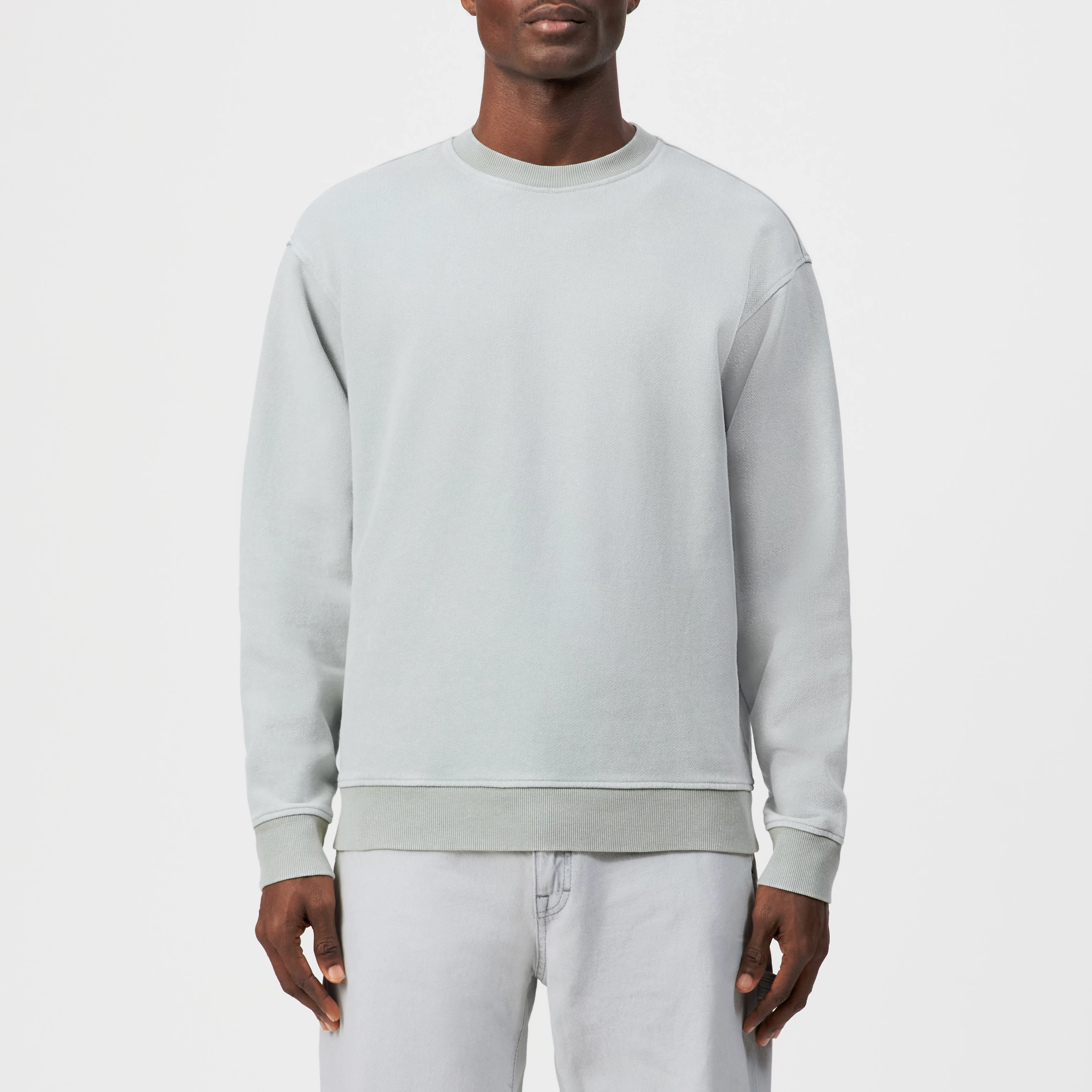 KARIO - Casual sweatshirt in pure cotton - men - green - Frontansicht