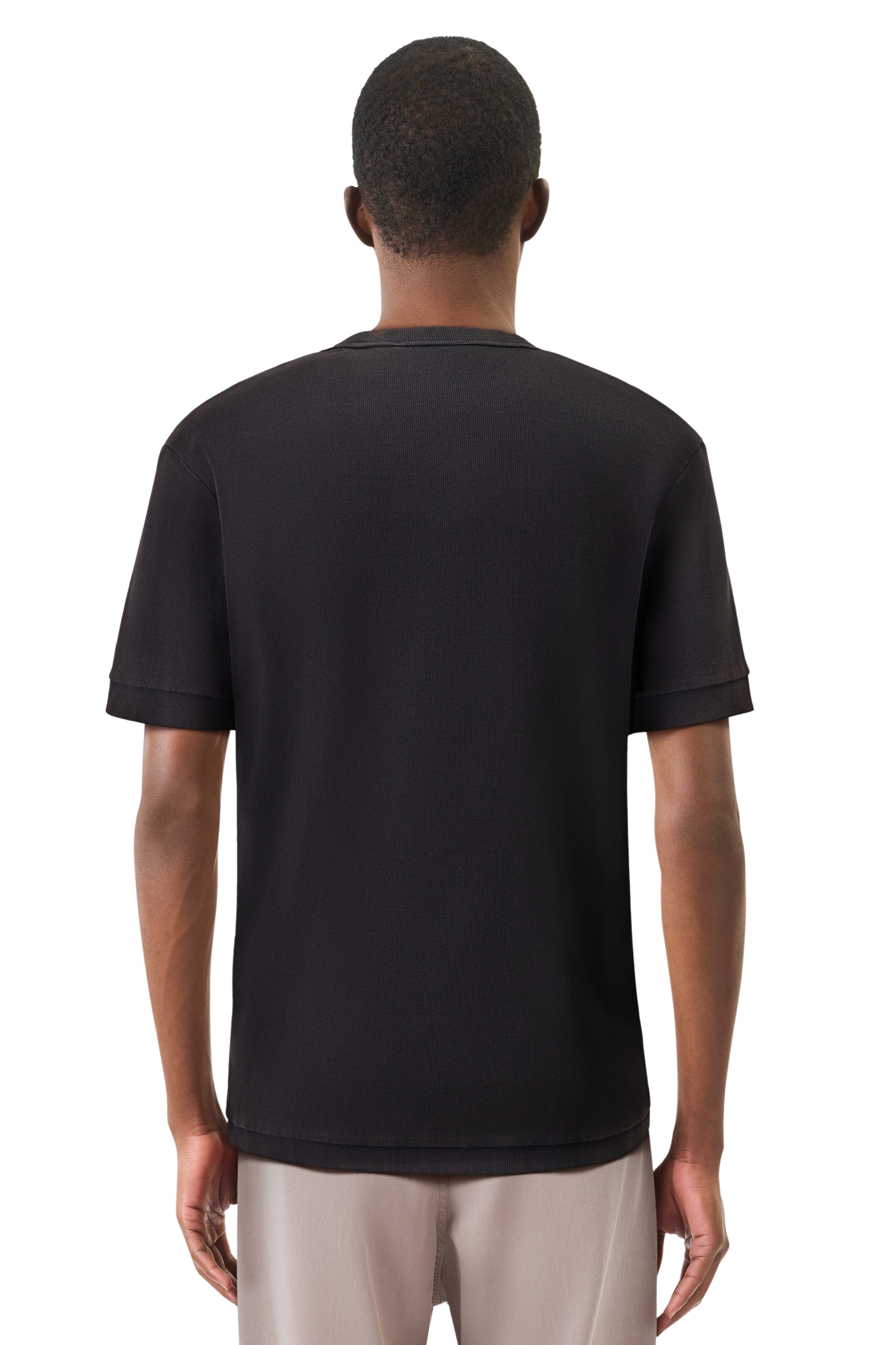 GILLAN - T-shirt in cotton rib - men - Natural Aluminium - Rückansicht