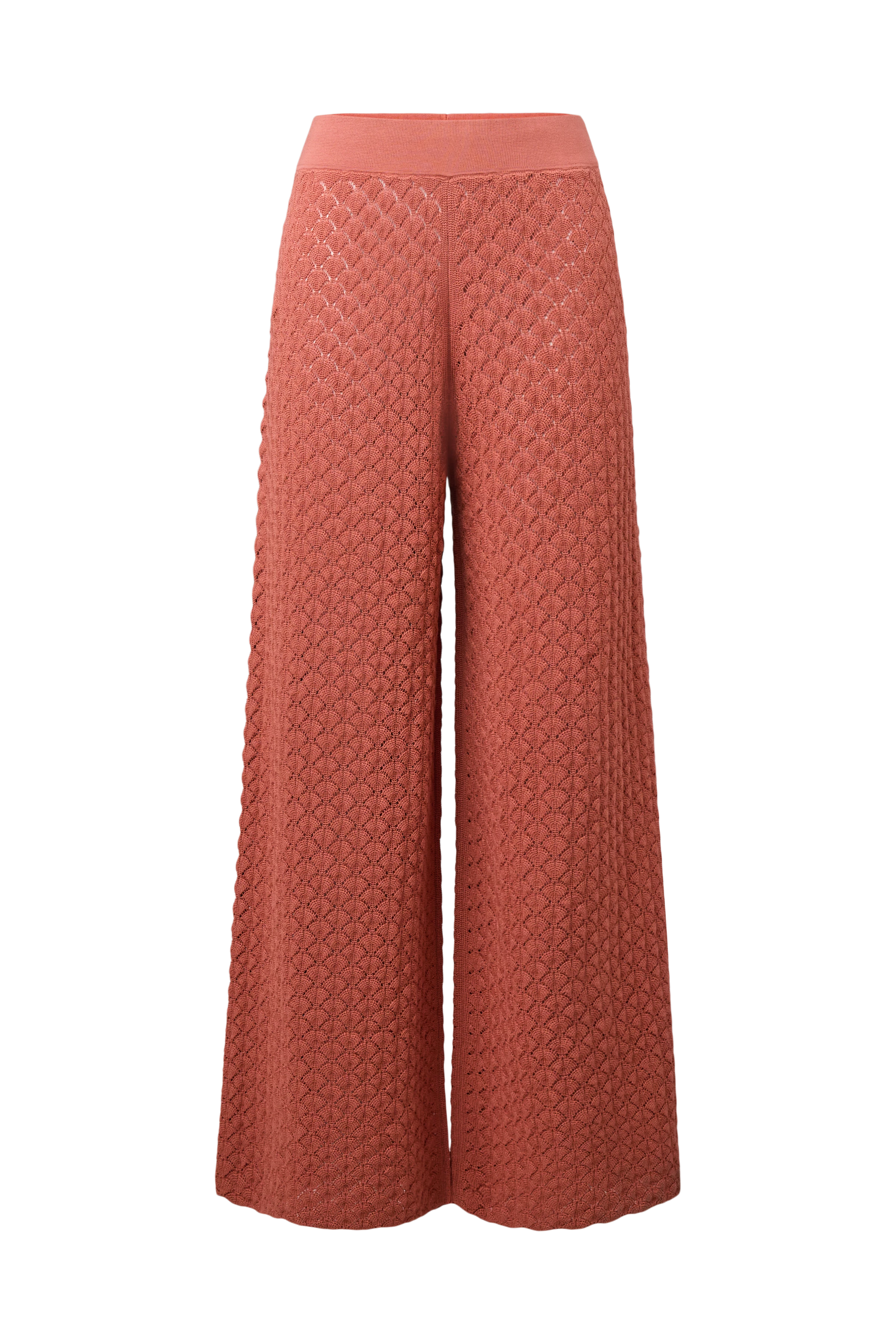 TINKO - Pantalon Marlene en maille structurée coton - women - orange - Freisteller Frontansicht