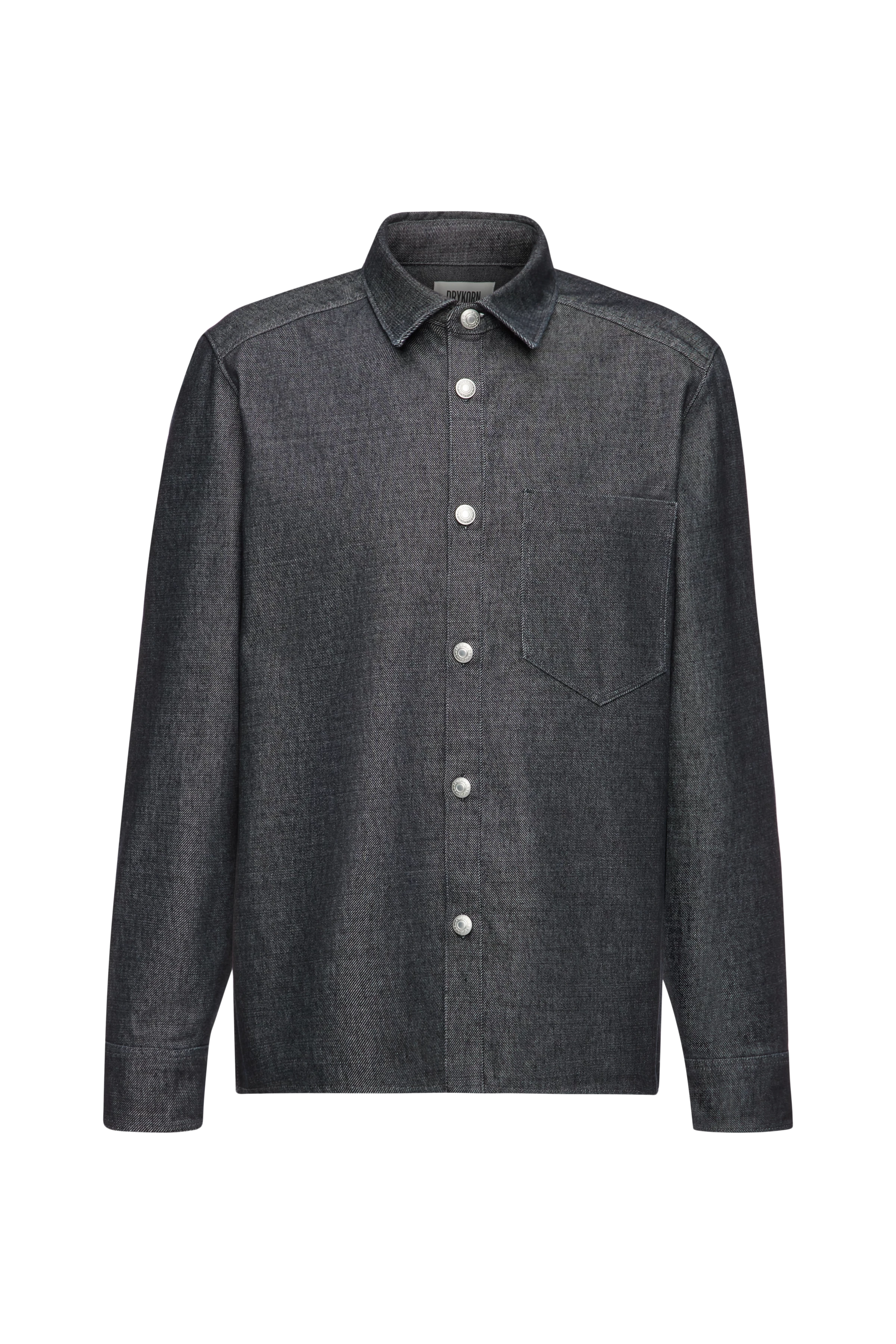 DIEGGO - Overshirt mit Brusttasche in Raw-Denim-Look - Herren - blau - Freisteller Frontansicht