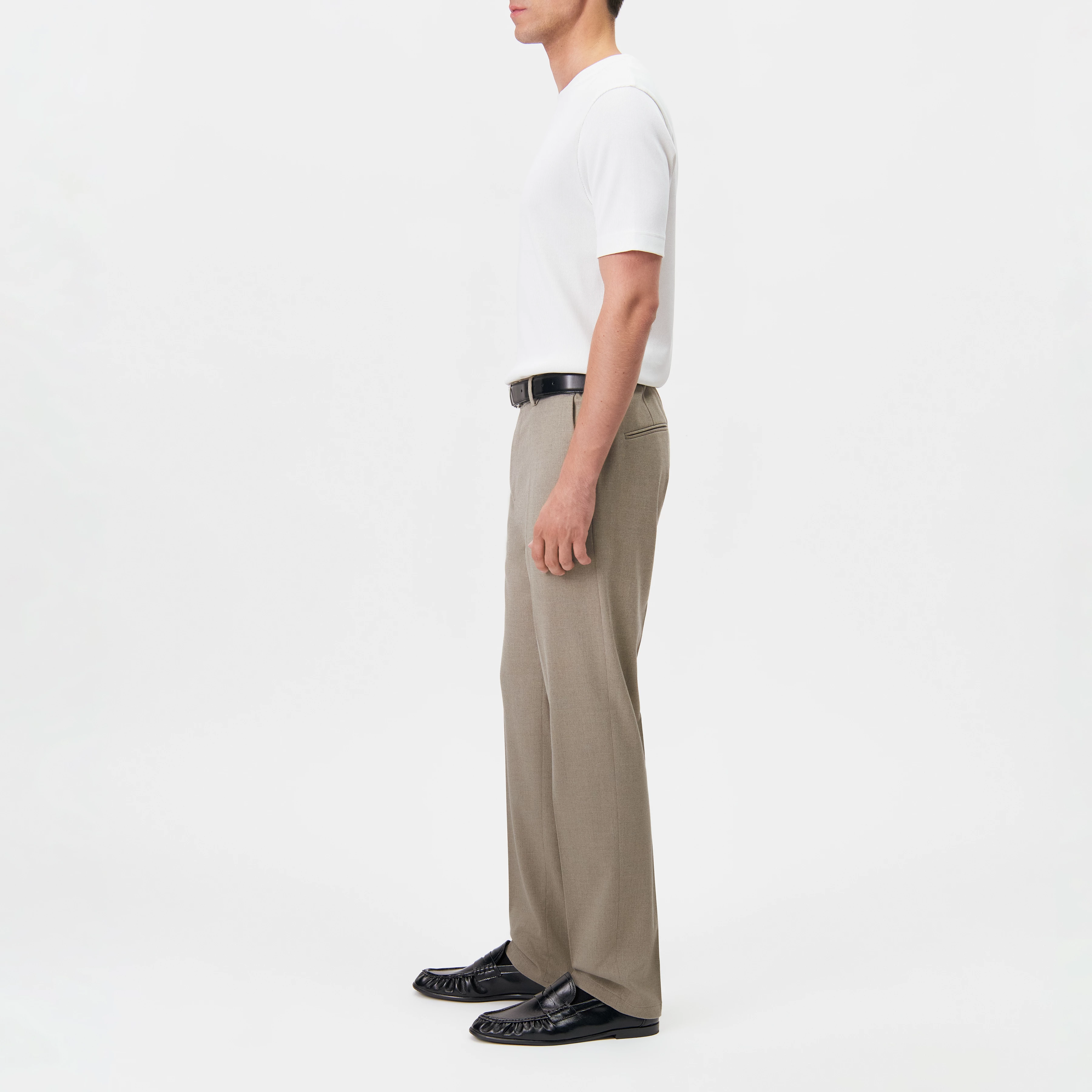 AJEND_RGLR - Tailored trousers in twill look - men - beige - Seitenansicht