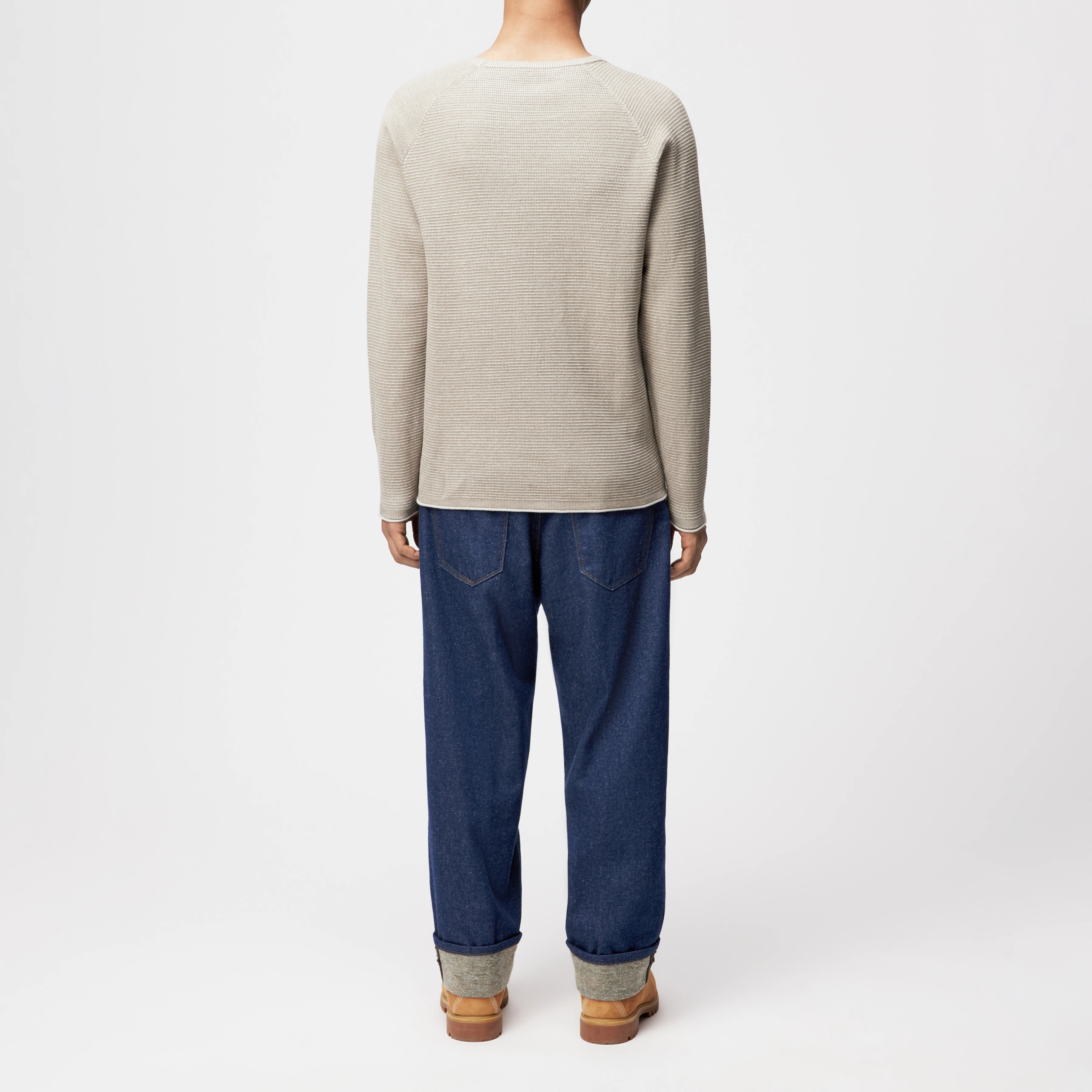 TITZIAN - Longsleeve in  Baumwoll-Mix - Herren - beige - Rückansicht