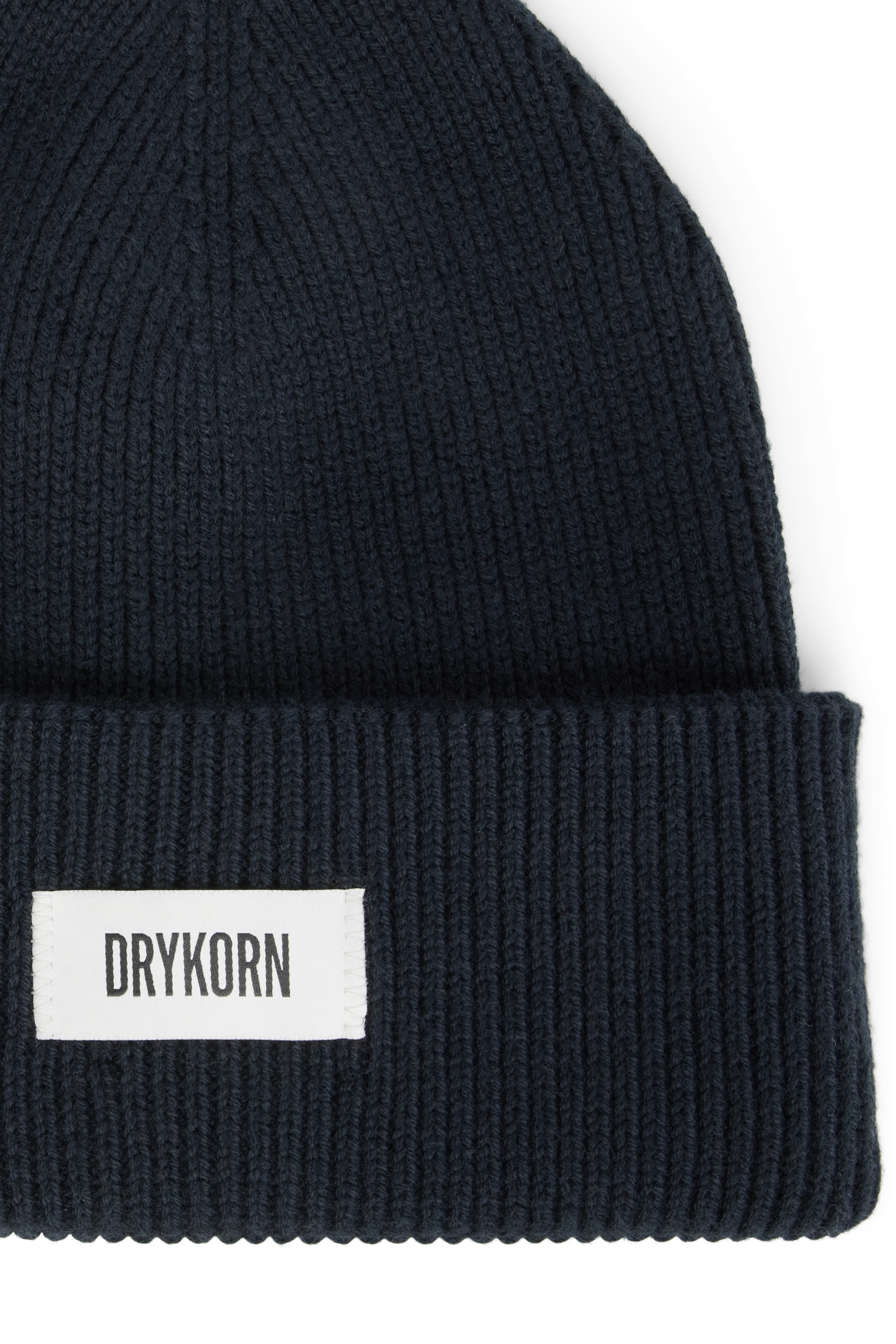 LOAH_3 - Beanie in Baumwoll-Mix - Unisex - schwarz - Freisteller Detailansicht