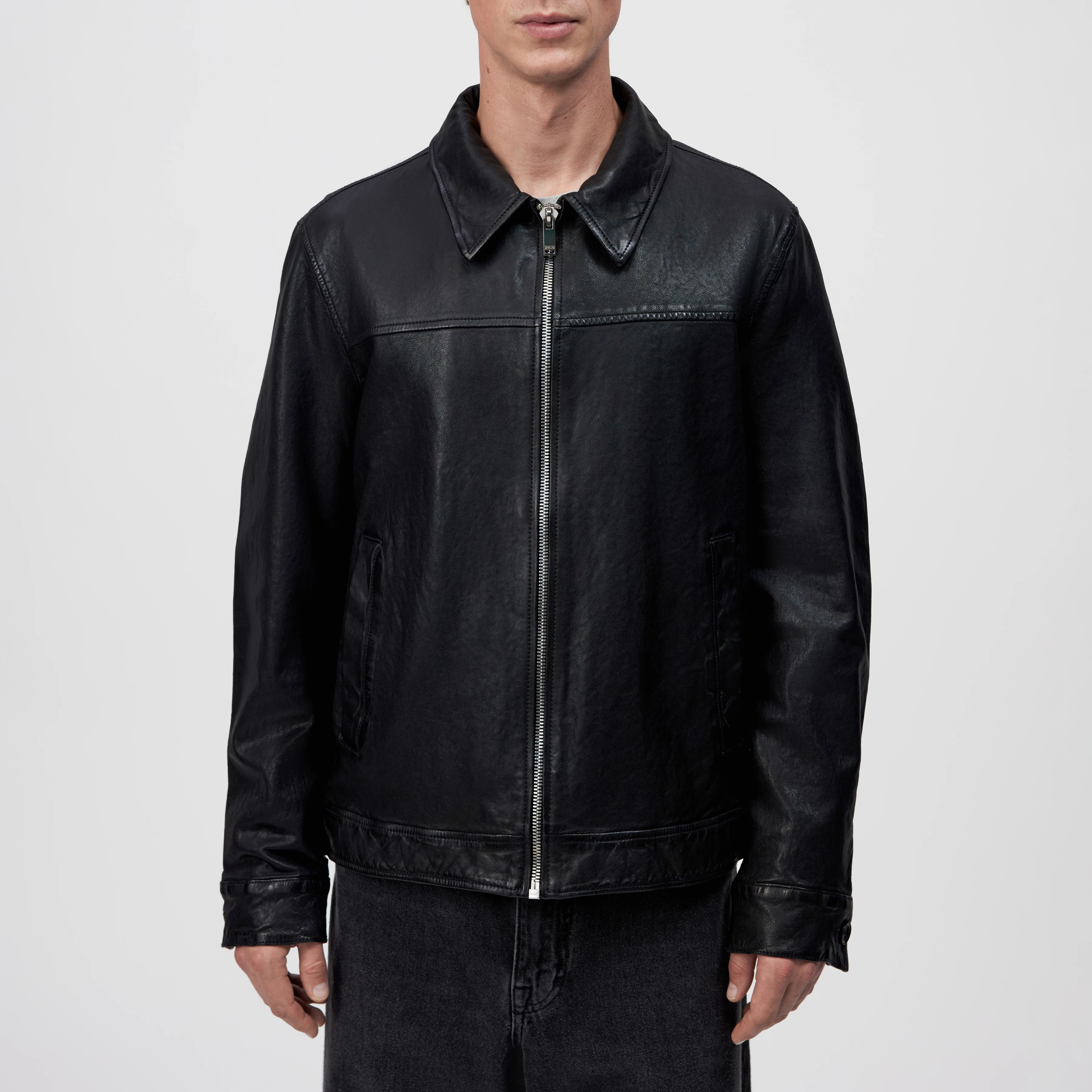 Men leather jacket TOMA in brown from DRYKORN Men leather jacket TOMA in brown from DRYKORN