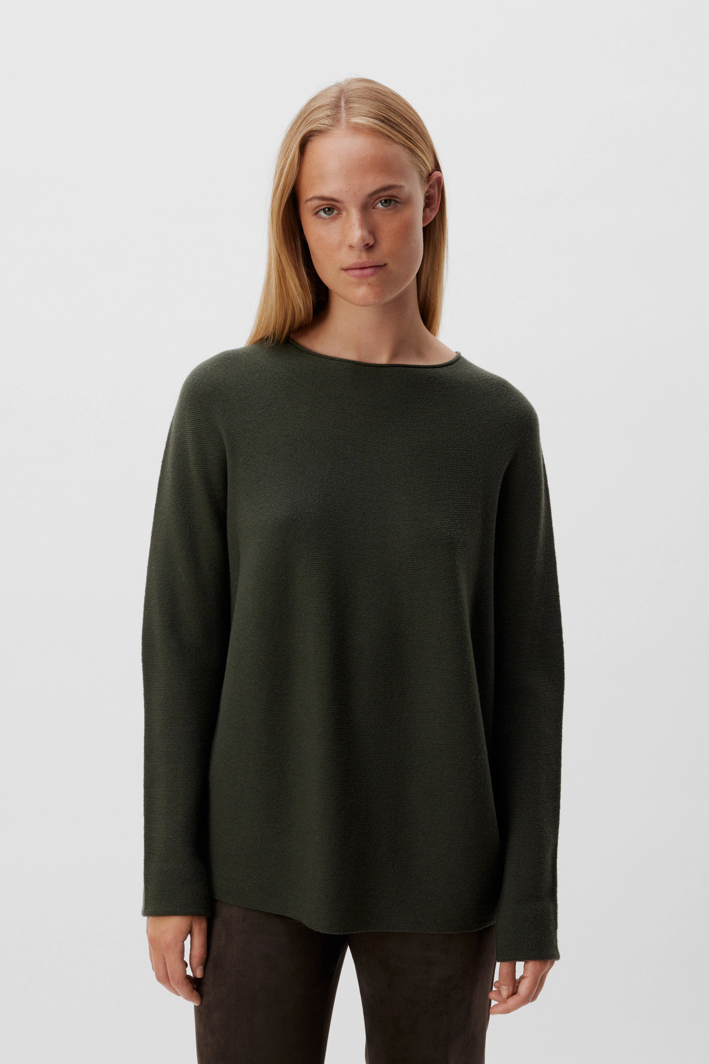 MAILA - Pullover aus reiner Schurwolle - Damen - grün - Frontansicht