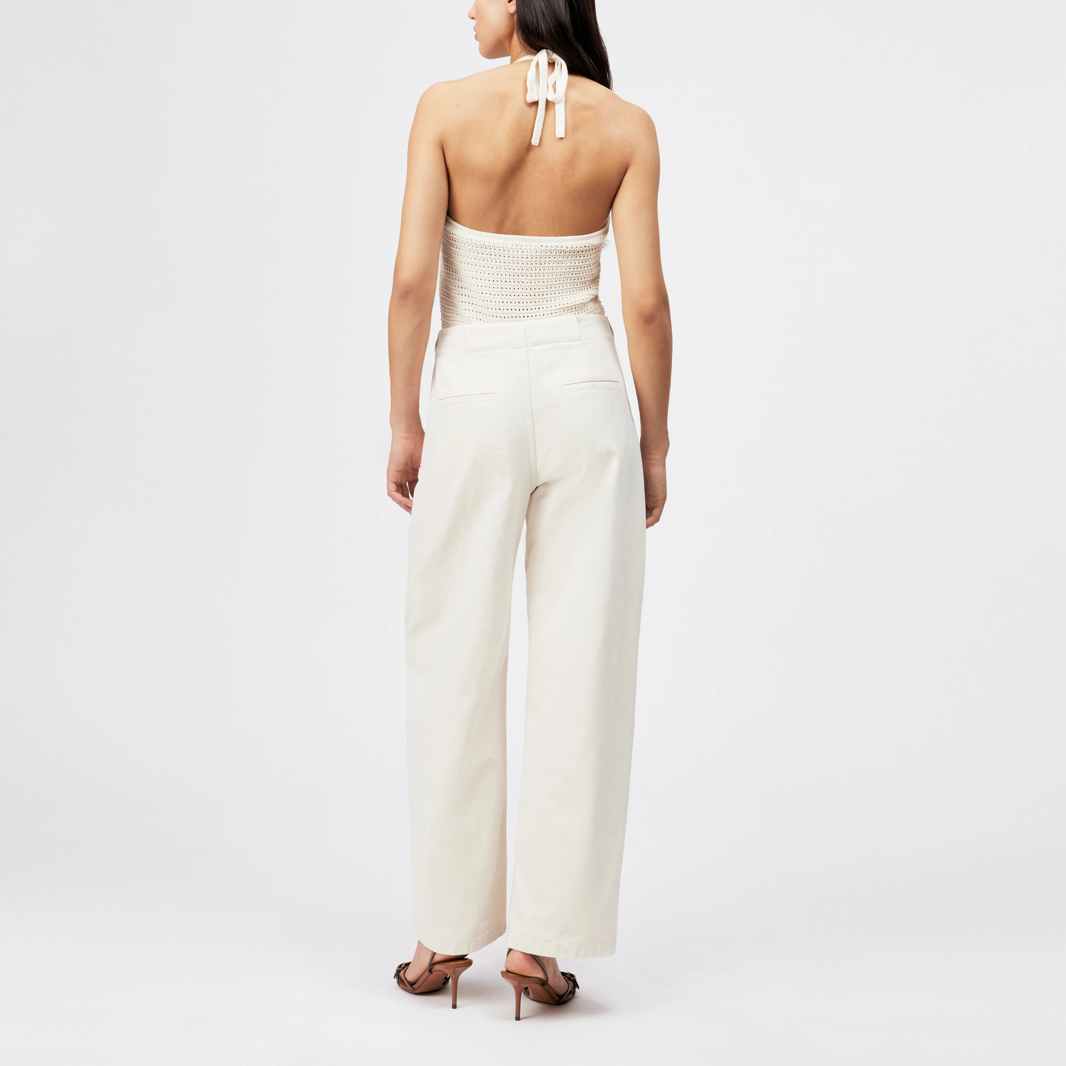THREW - Tailored trousers in pure cotton - women - metal - Rückansicht