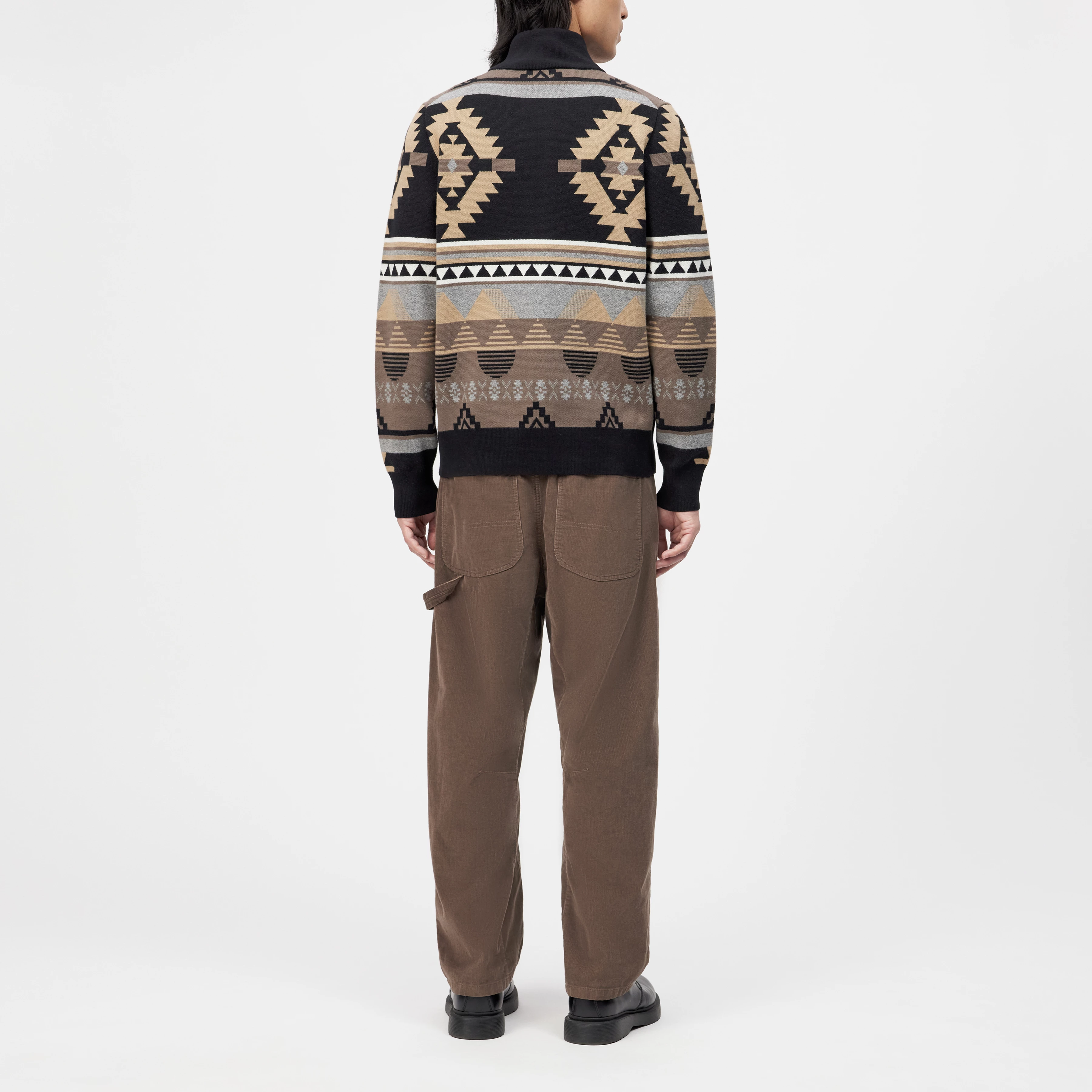 ANTONIO - Strickjacke in Jacquard - Herren - schwarz - Rückansicht