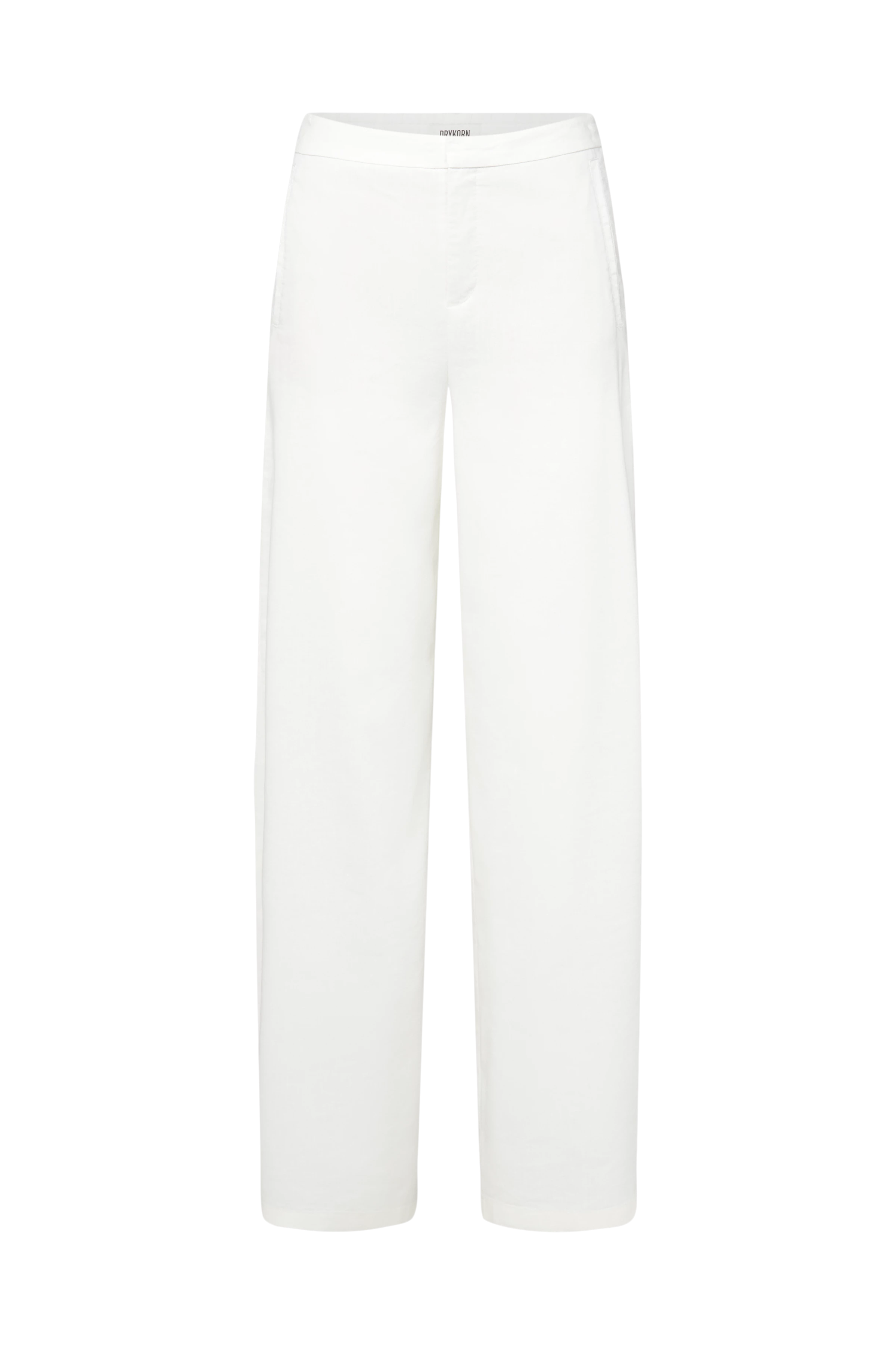 FAE_0 - Pantalon à jambe barrel en lin mélangé - women - blanc cassé - Freisteller Frontansicht