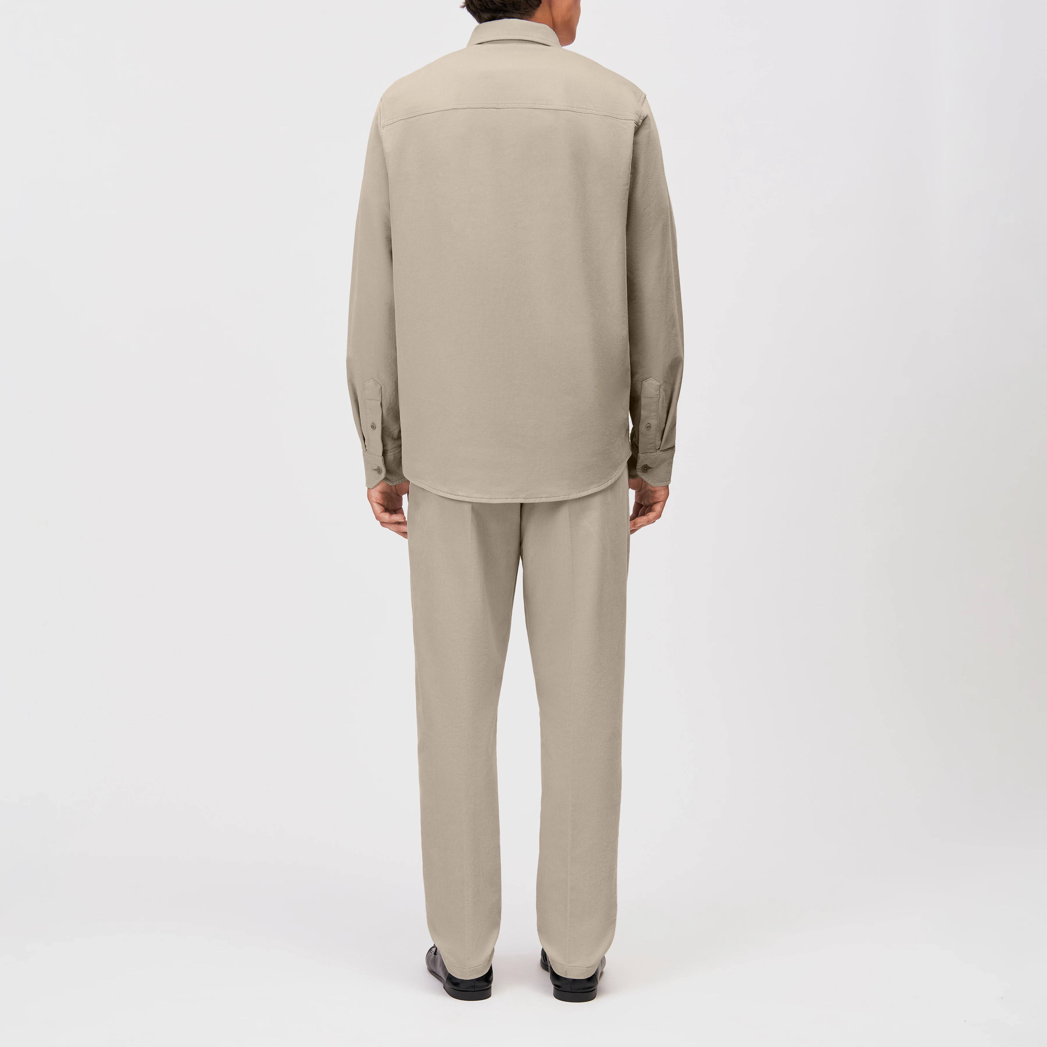 LIET_3 - Button-Down Hemd in Samt-Optik - Herren - beige - Rückansicht