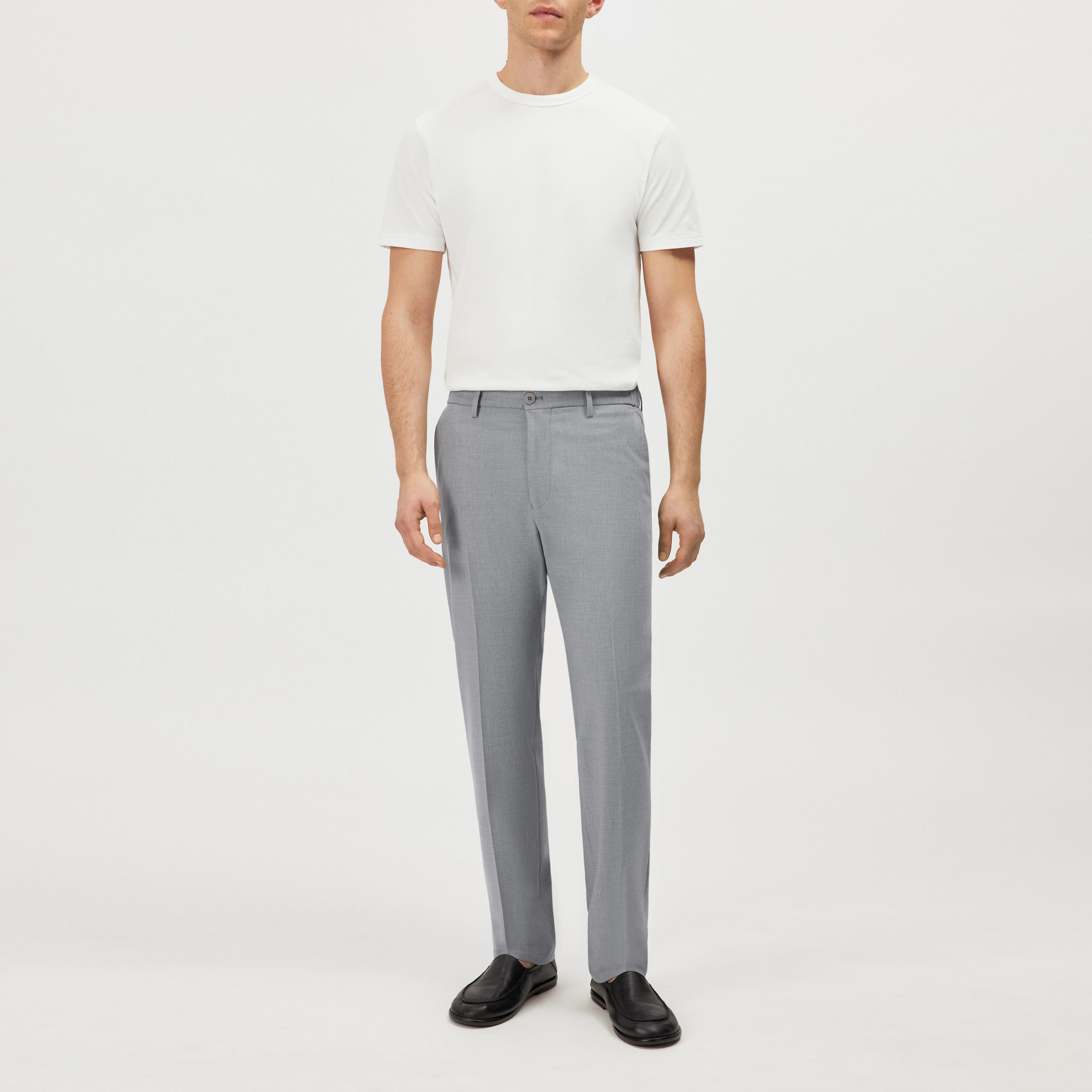 AJEND_RGLR_SK - Tailored trousers in wool blend - men - grey - Ganzkörper-Frontansicht