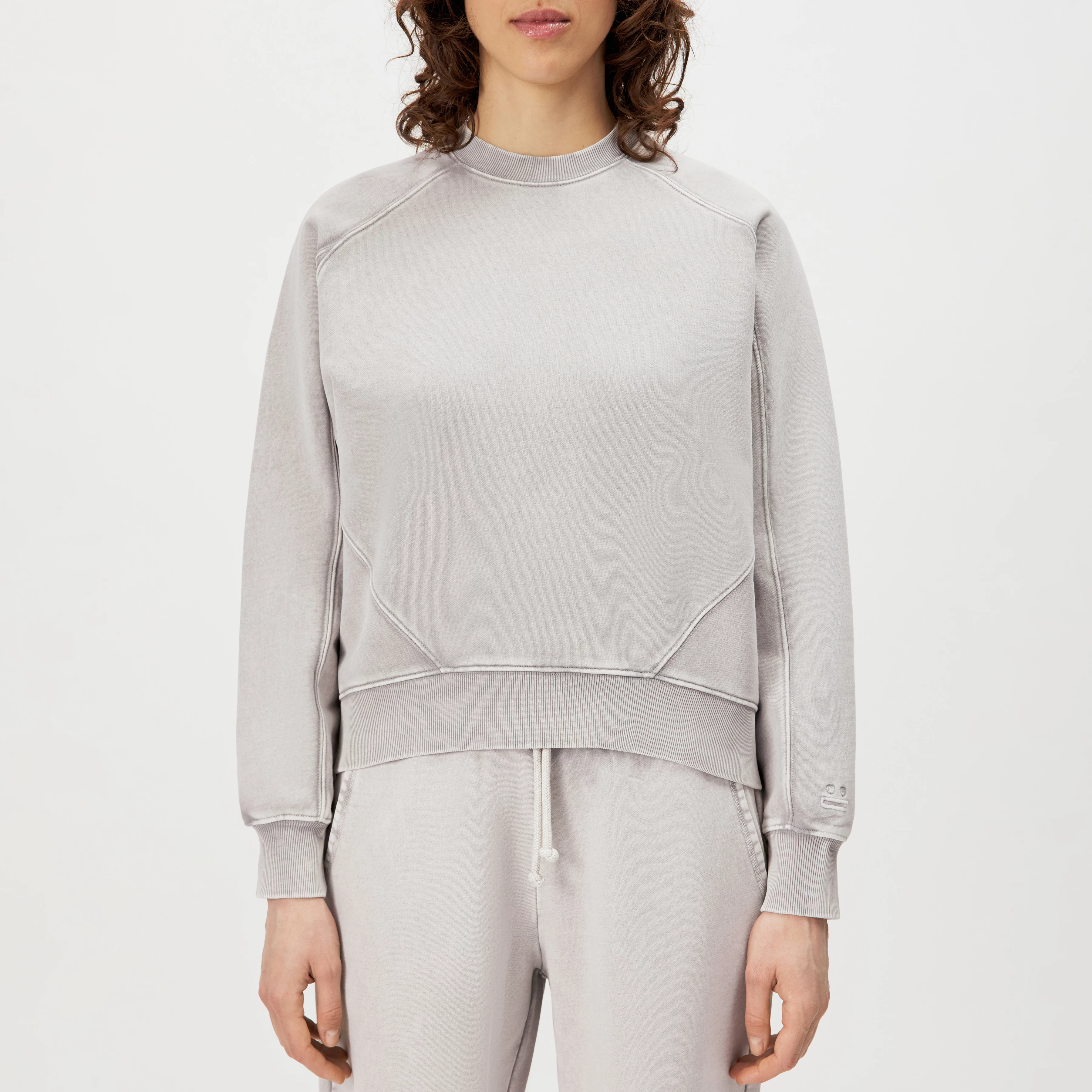 KOLIJA_P4 - Relaxed fit sweatshirt in pure cotton - women - grey - Frontansicht