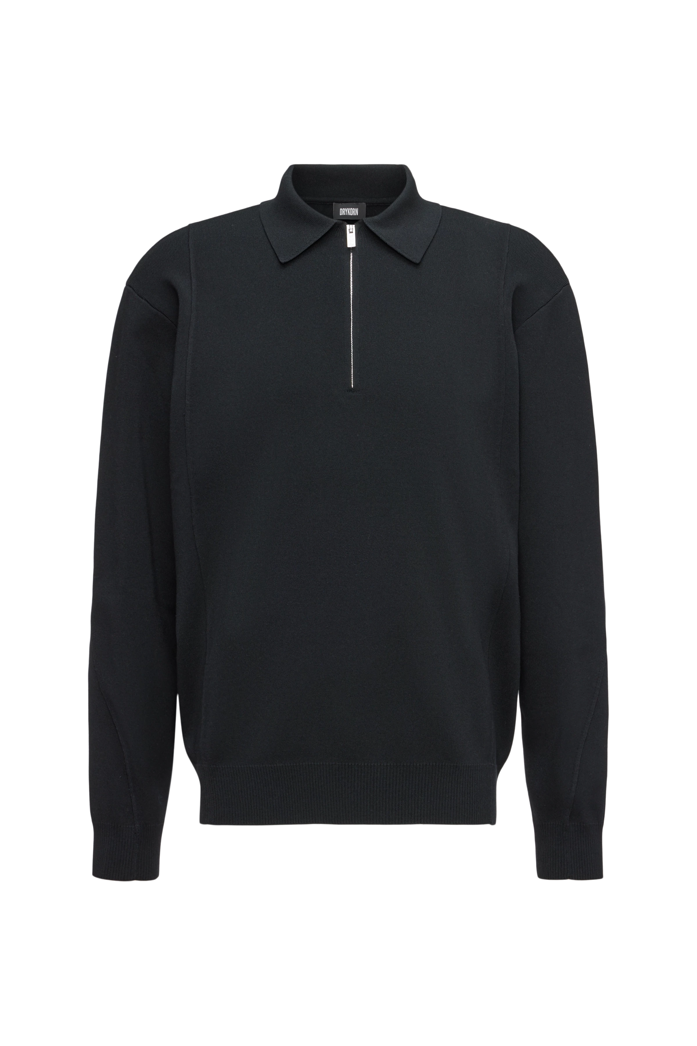 GAVVIN - Pullover mit Zipper in Baumwoll-Mix - Herren - schwarz - Freisteller Frontansicht