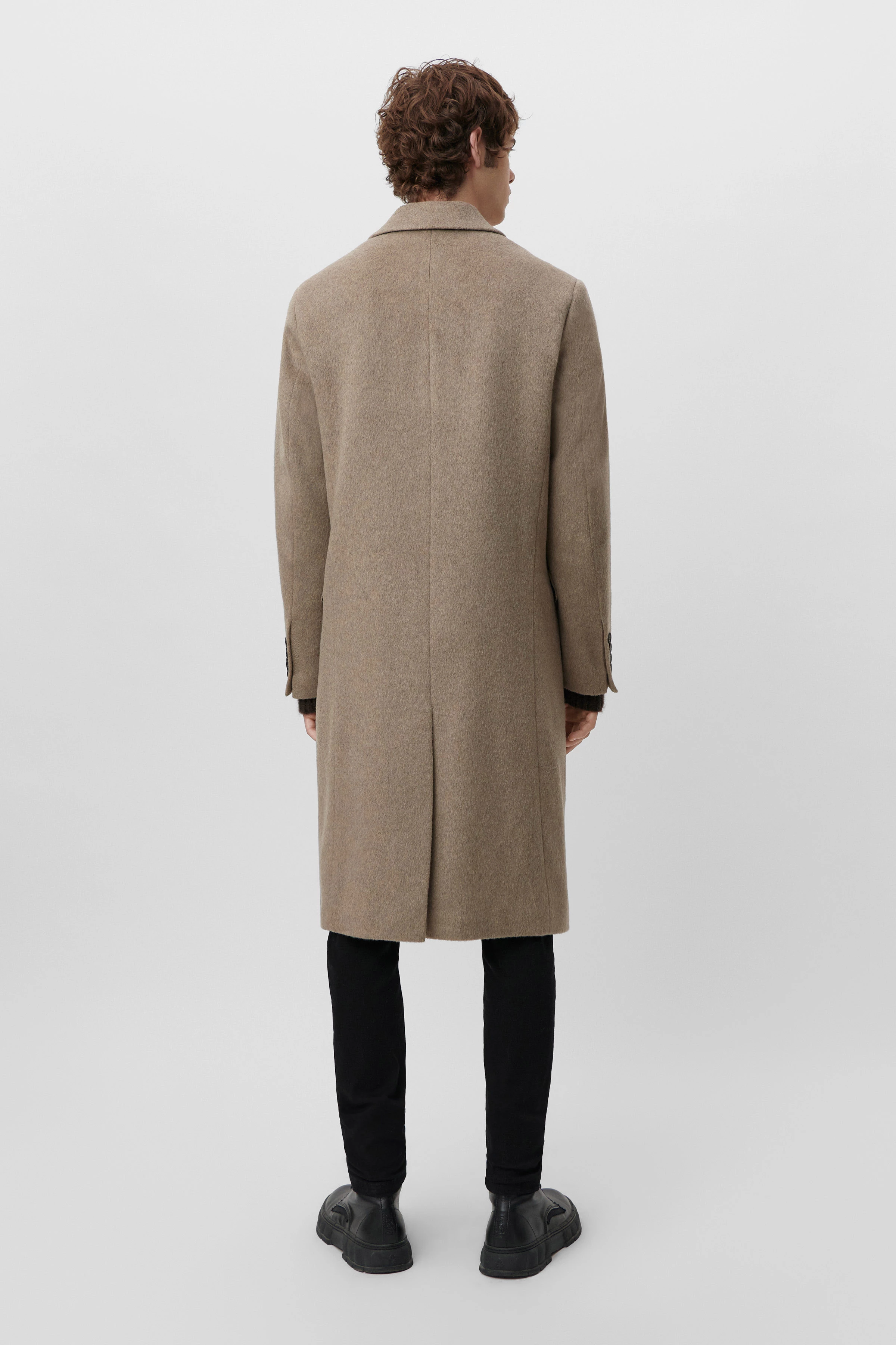 SKYE - zweireihiger Mantel mit kastigem Fit - Herren - braun - Rückansicht