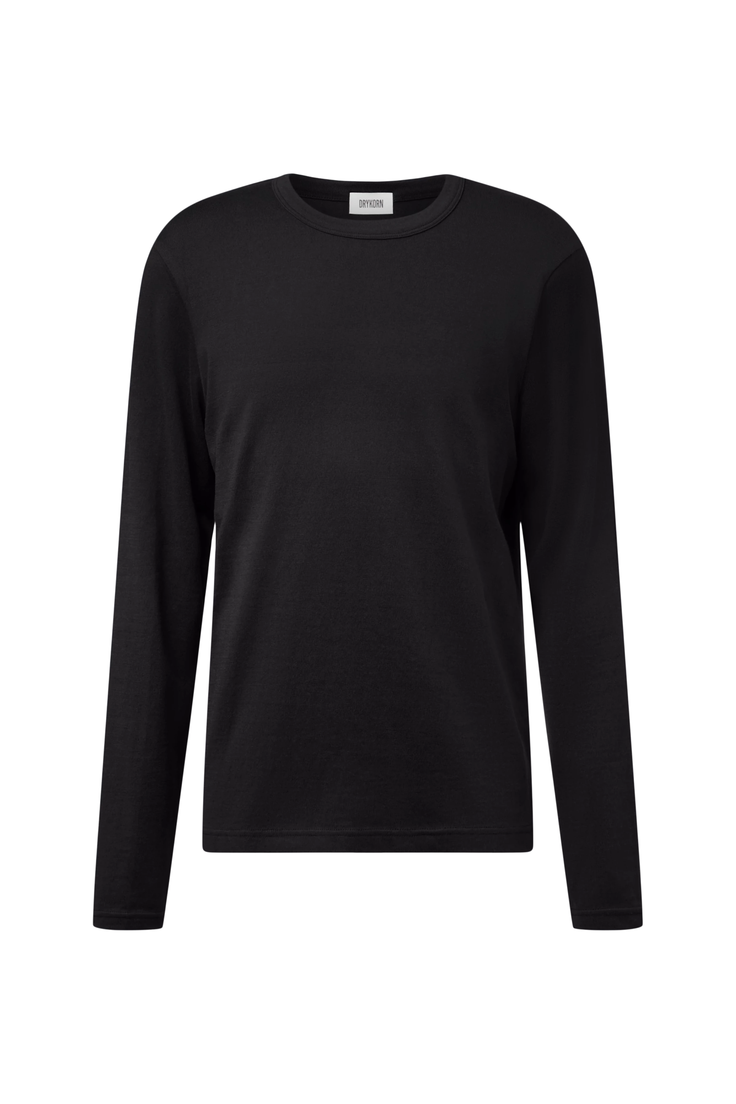 JULIENO_LS - Slim Fit Longsleeve in reiner Baumwolle - Herren - schwarz - Freisteller Frontansicht