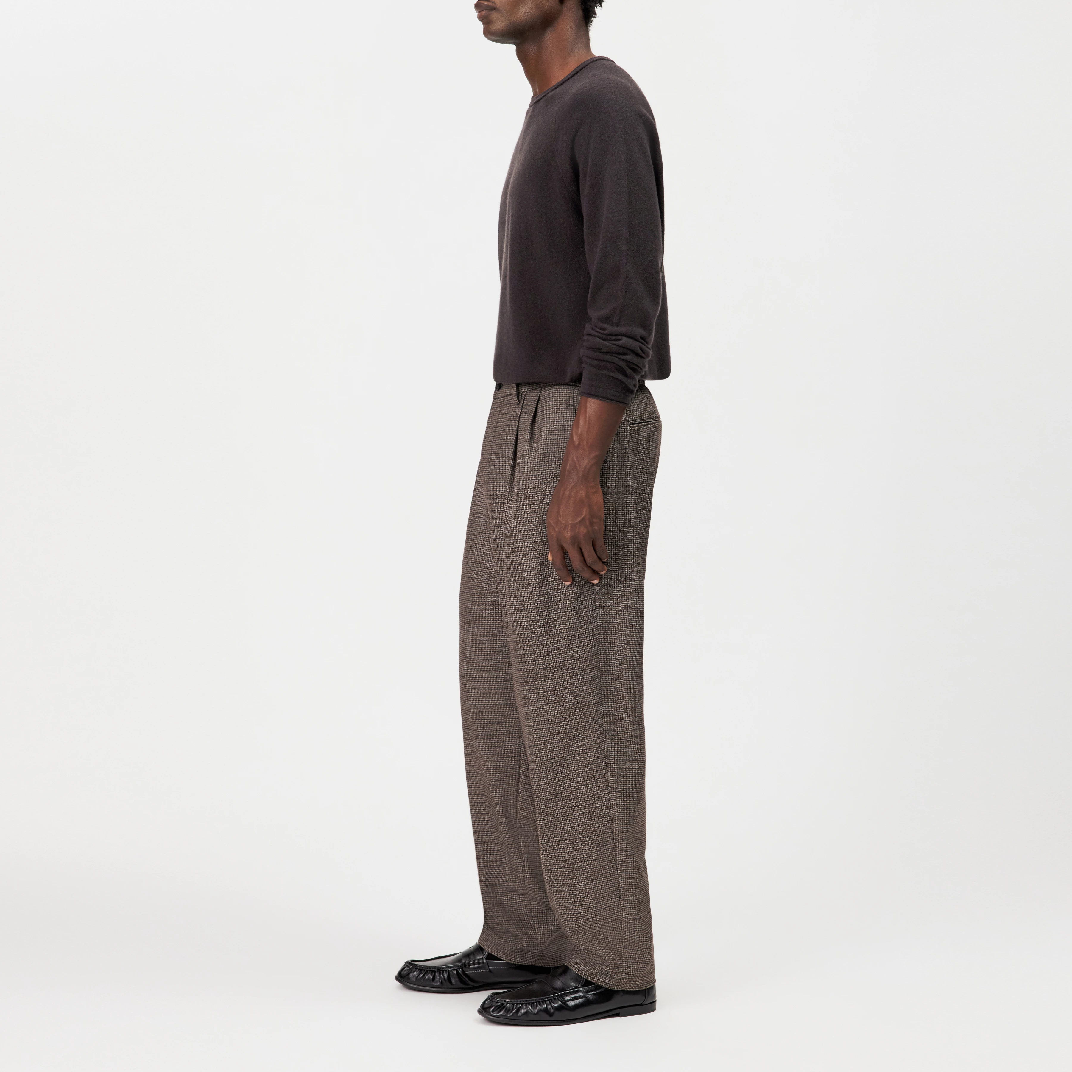 MARYKO - Tailored Trousers in Check - men - brown - Seitenansicht