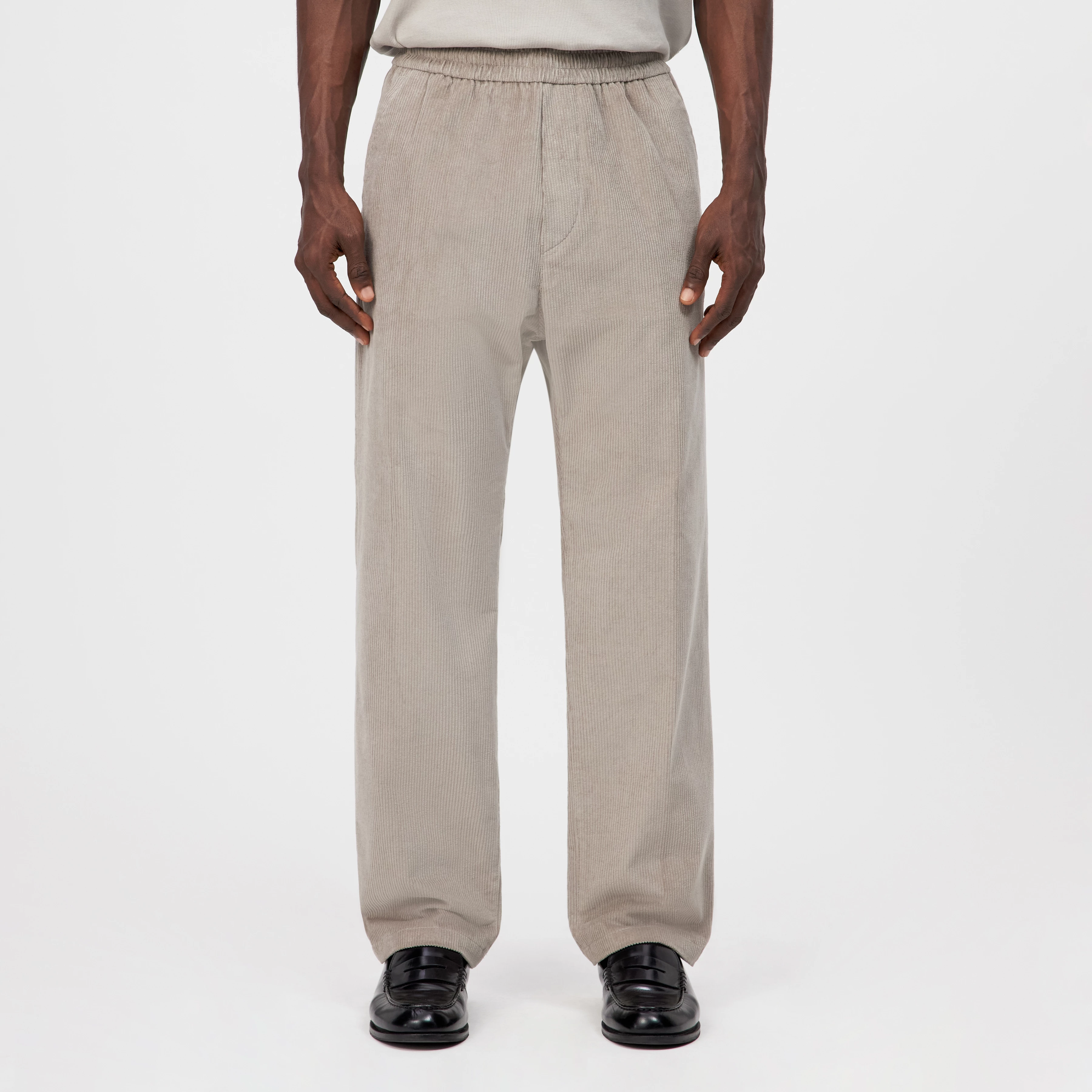 ACADO - Jog-Pants in Baumwoll-Cord - Herren - beige - Frontansicht