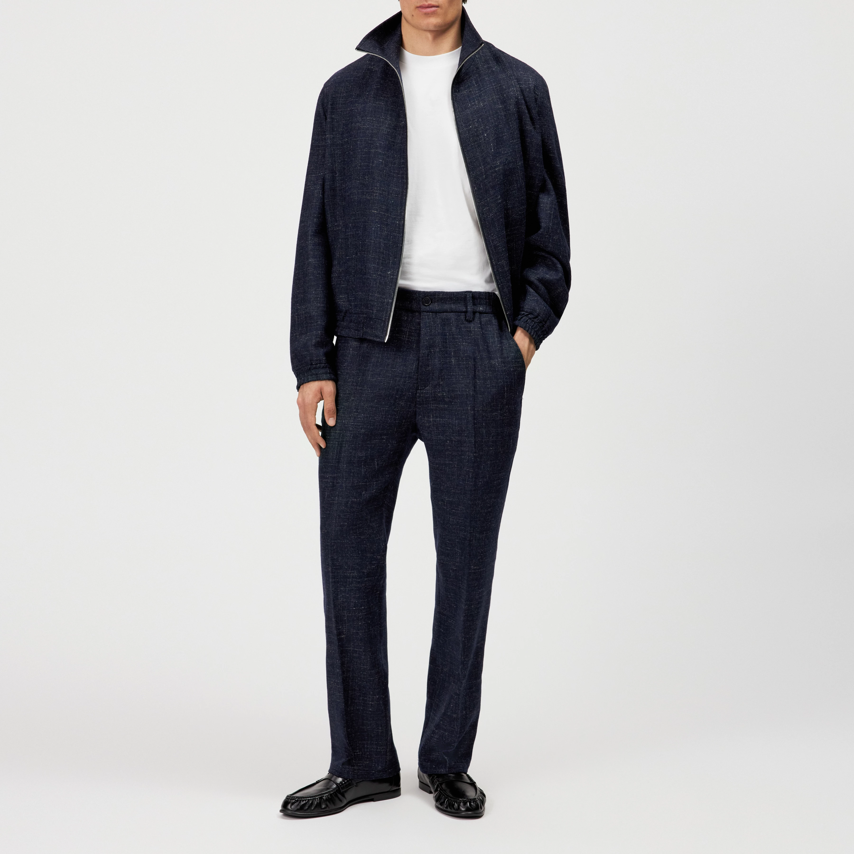 GARONA_B - Casual chinos in wool blend - men - blue - Ganzkörper-Frontansicht