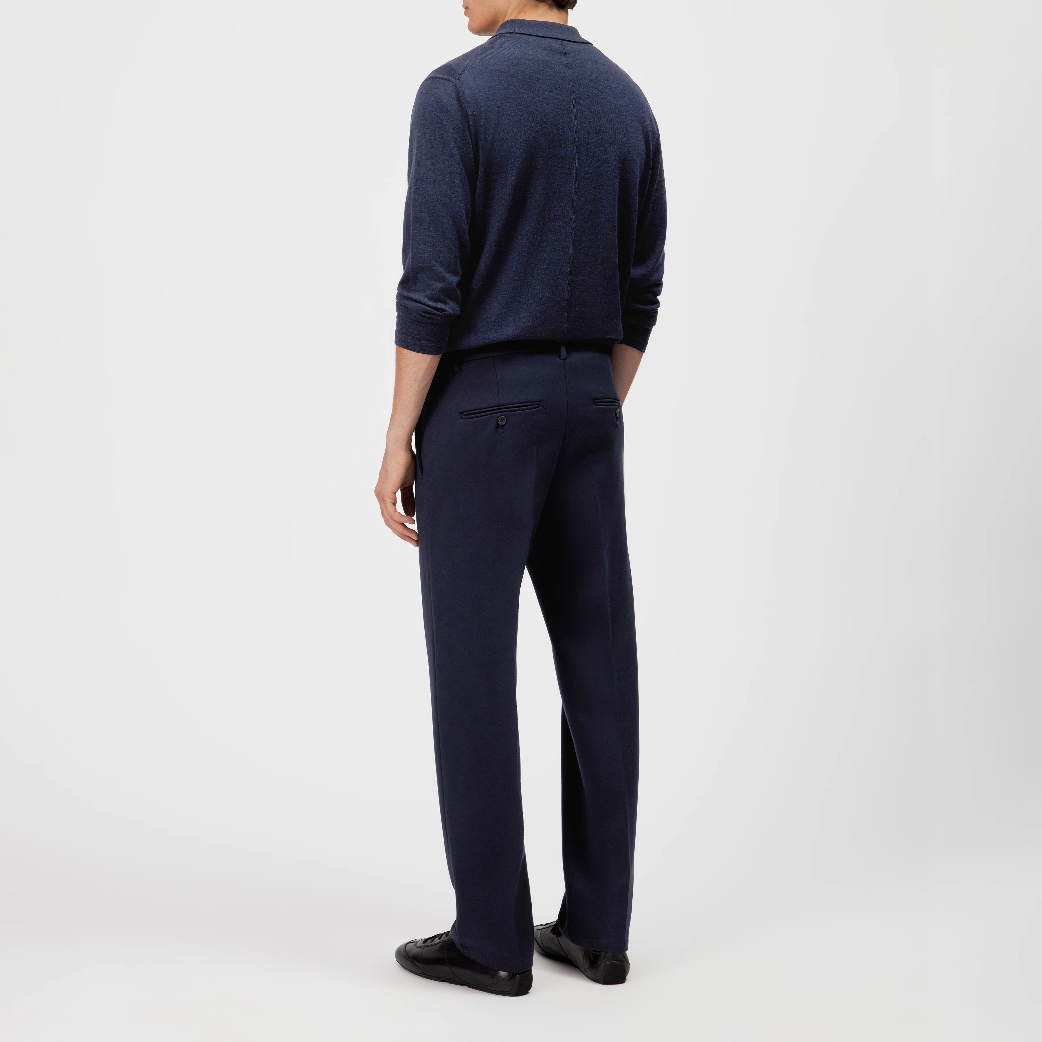 GARONA_B - Casual-Chino in Viskose-Mix - Herren - blau - Rückansicht
