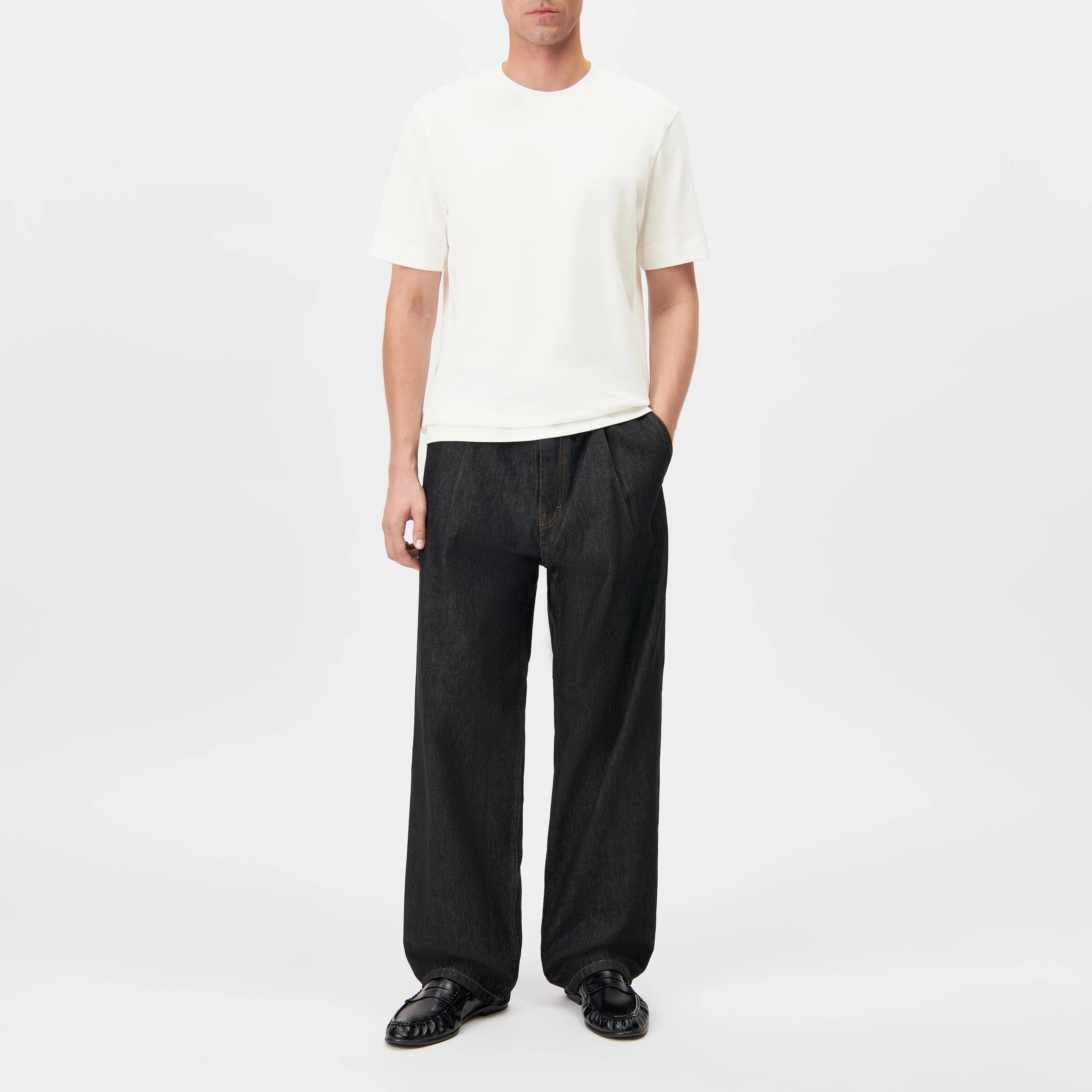 RAPHAEL - Pure cotton T-shirt - men - off white - Ganzkörper-Frontansicht