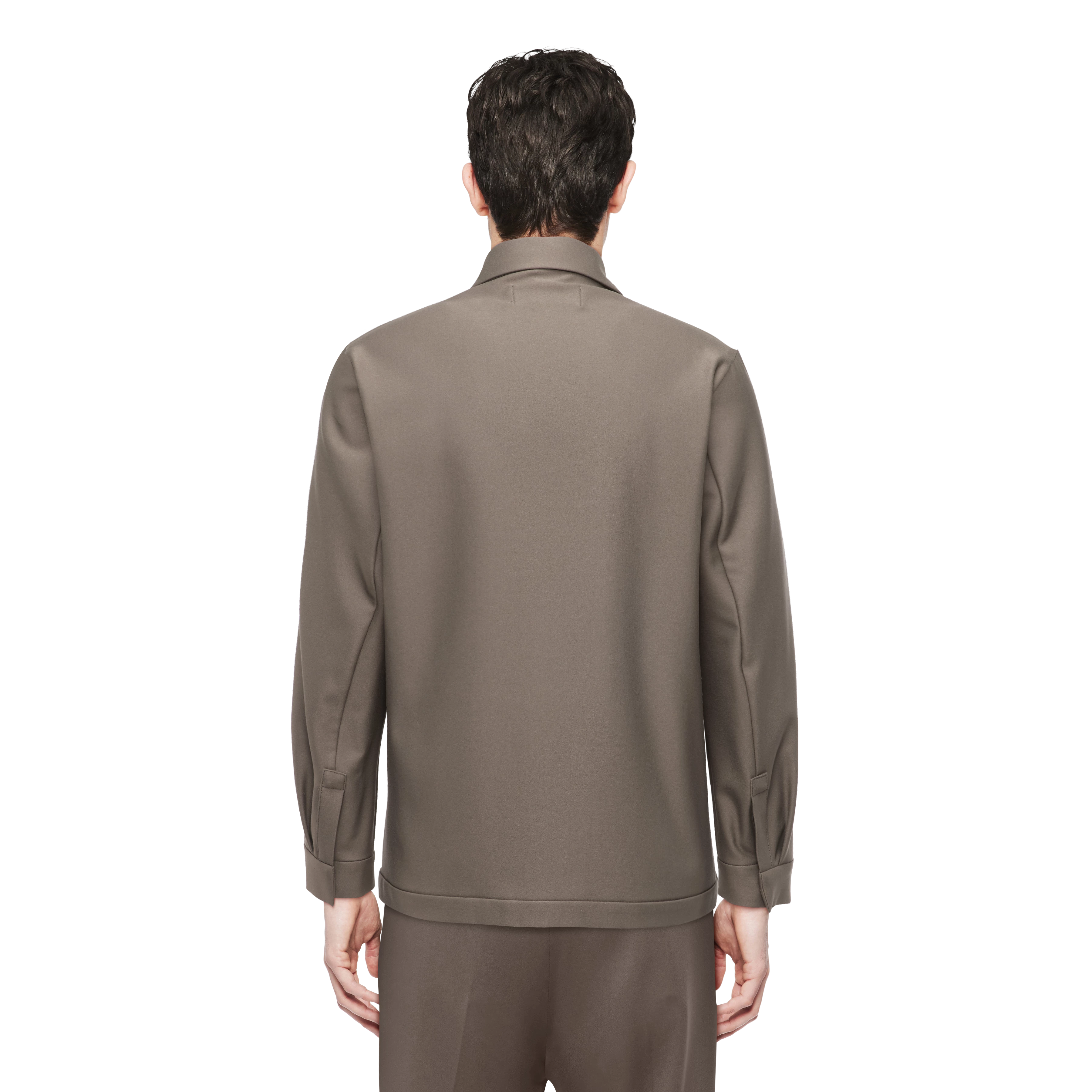 NIKANO - Shirt jacket in heavy satin - men - green - Rückansicht