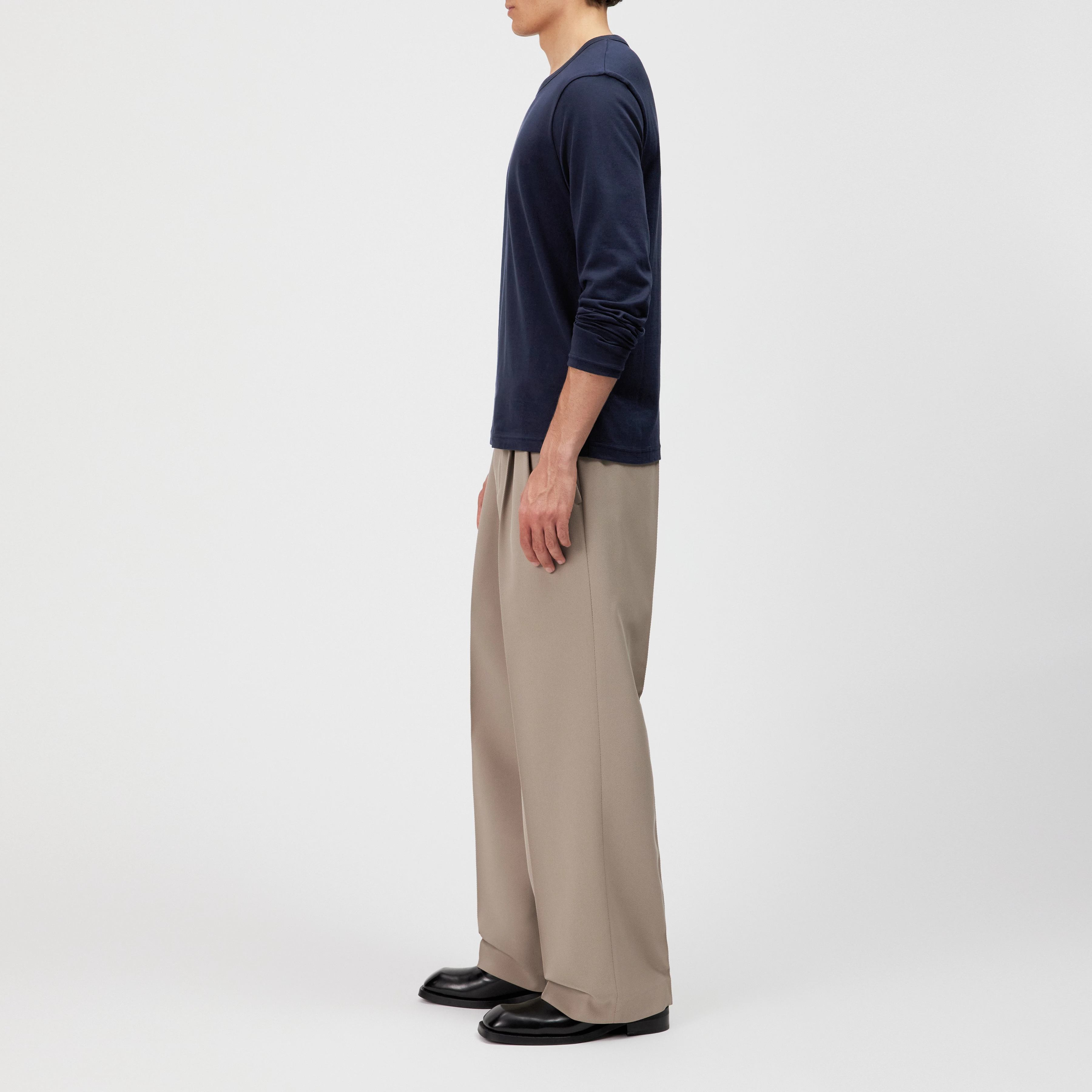 JULIENO_LS - Slim Fit Longsleeve in reiner Baumwolle - Herren - blau - Seitenansicht