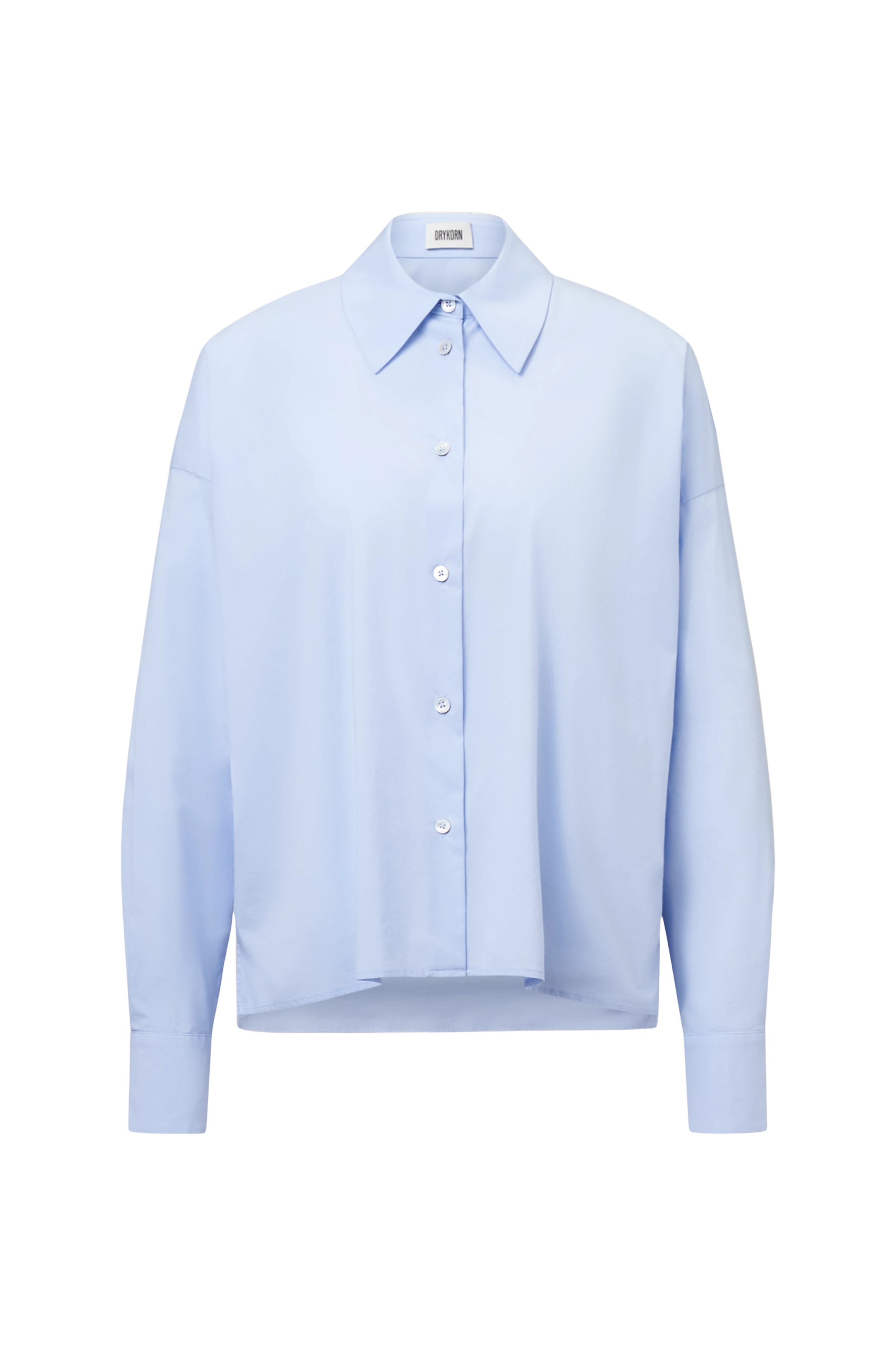 CLOELIA - Classic shirt blouse in poplin - women - blue - Freisteller Frontansicht