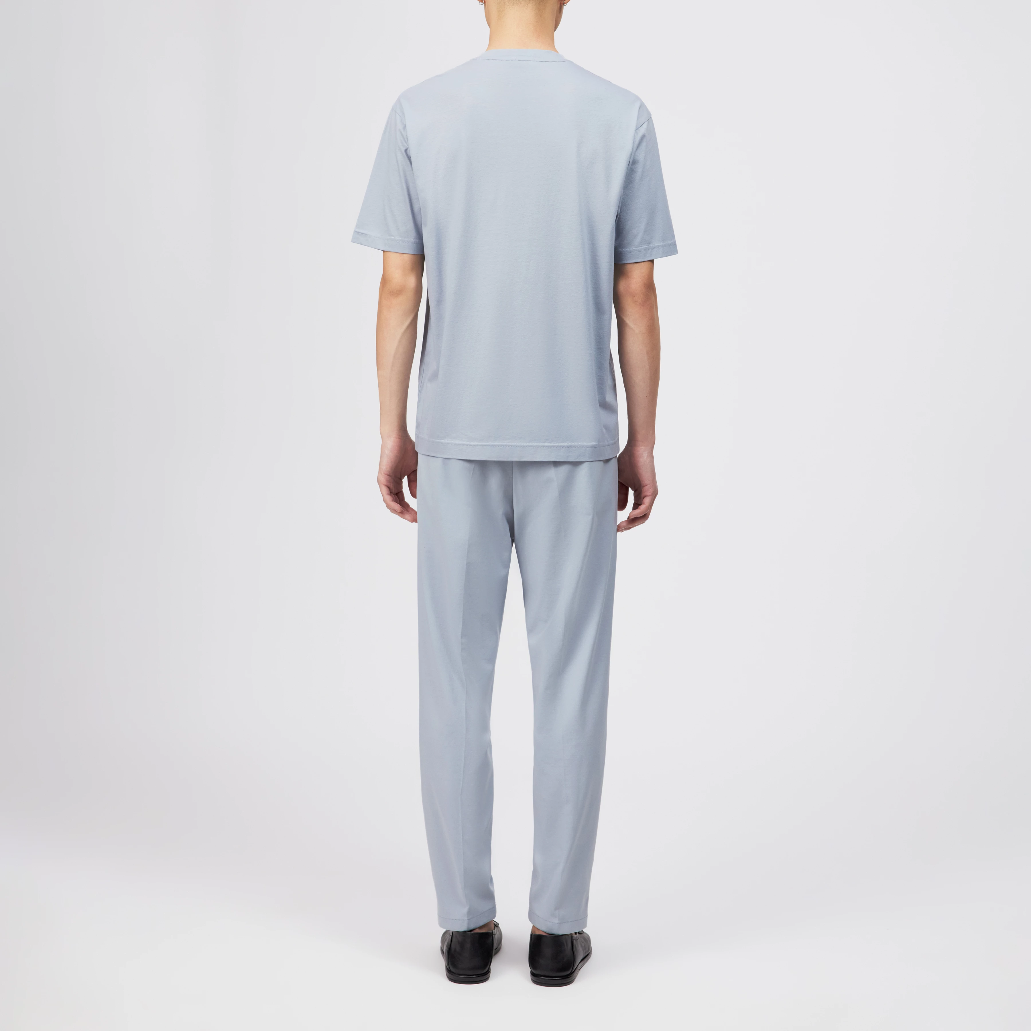 GILBERD - T-shirt in blended cotton modal - men - blue - Rückansicht