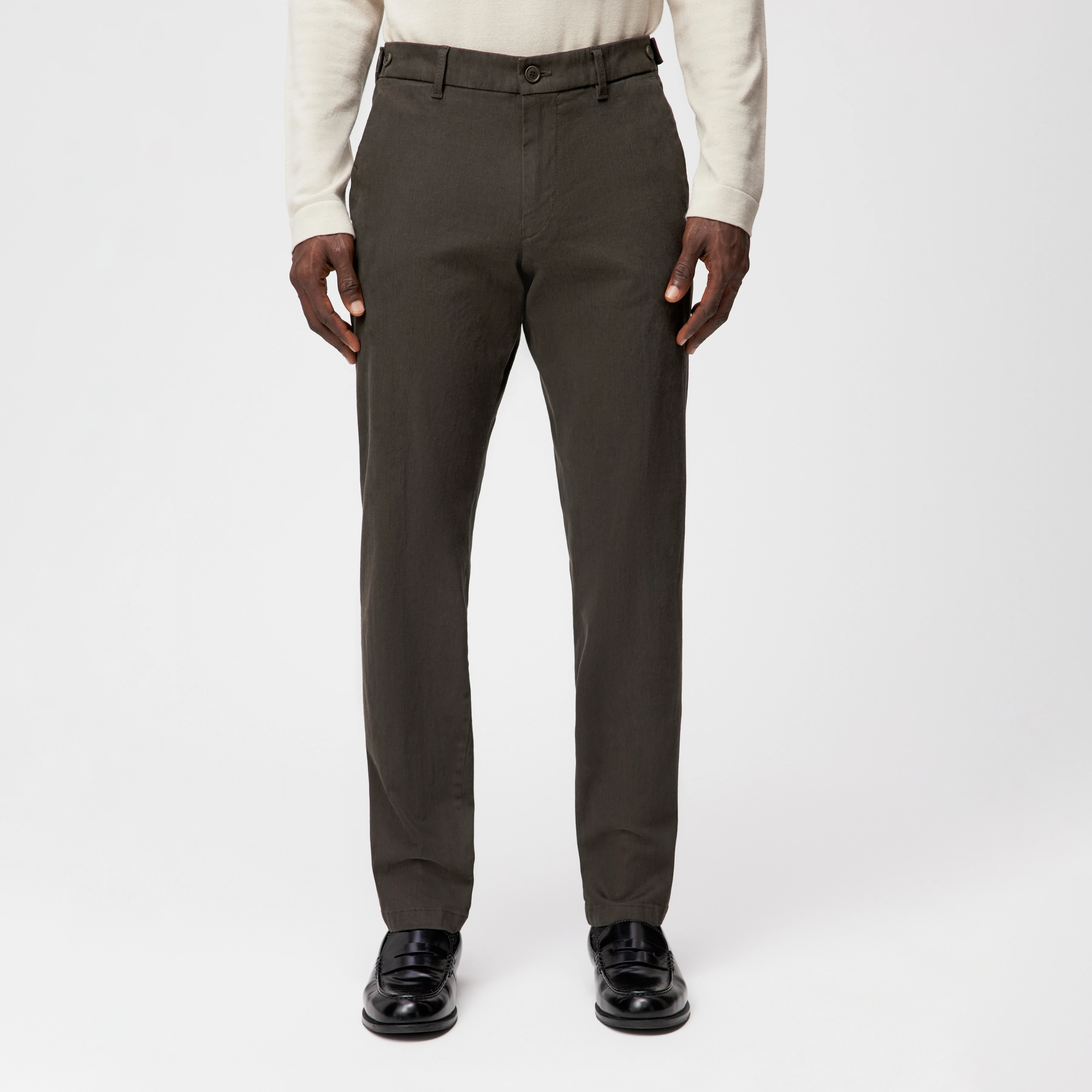 FAGO - Modern chinos in cotton blend - men - brown - Frontansicht