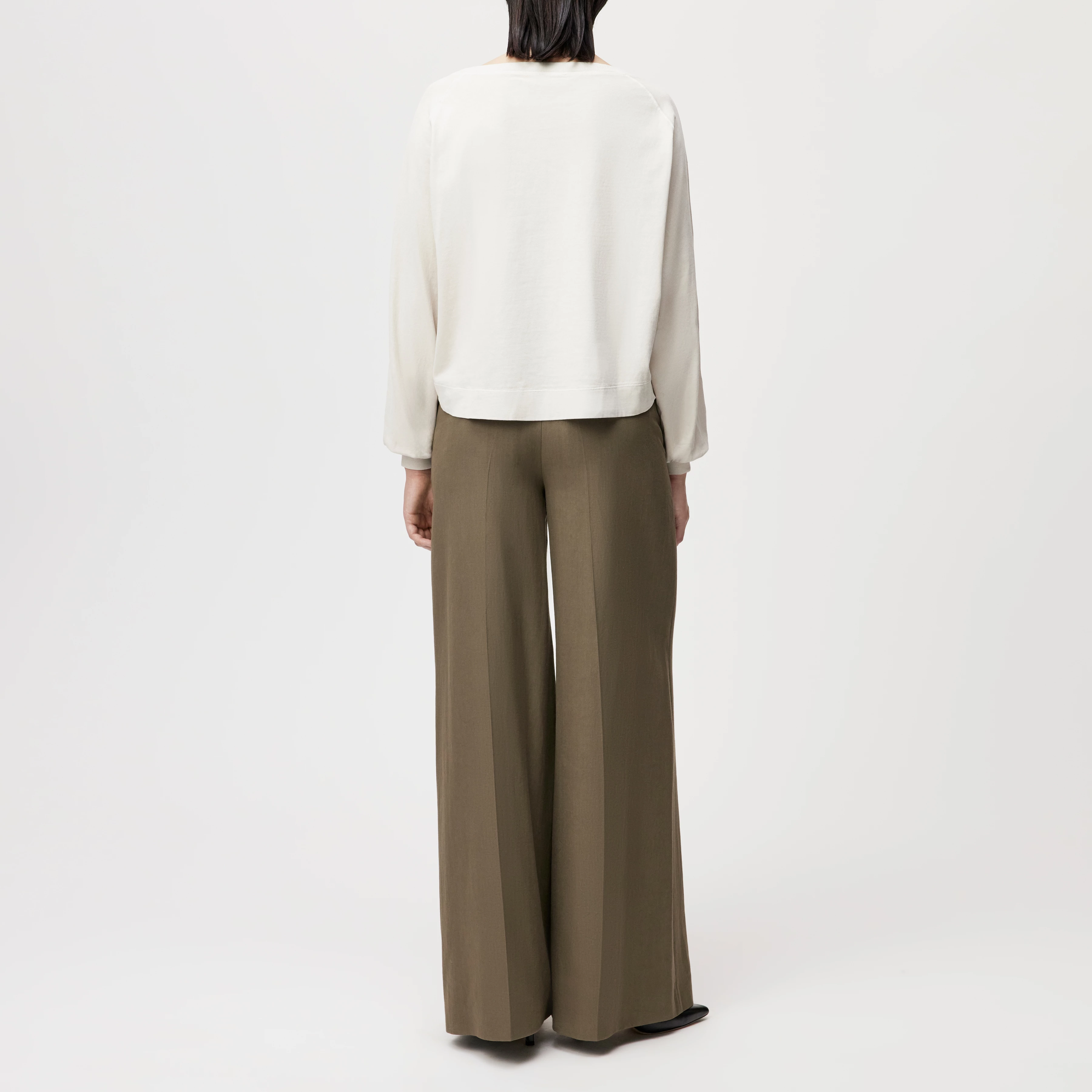 KELANE - Losse longsleeve in gewassen look - dames - beige - Rückansicht