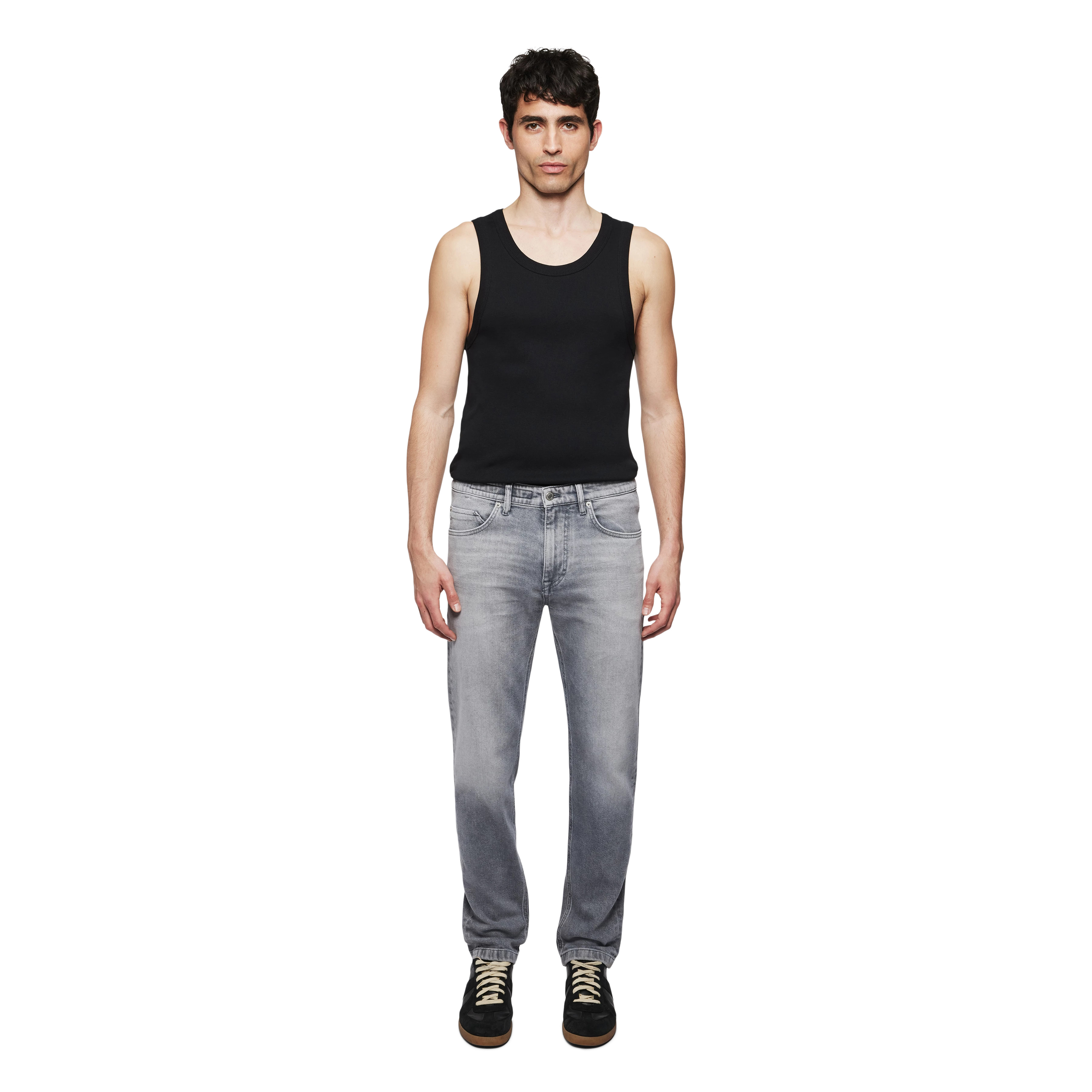 RICC - Slim Fit Jeans in Light-Grey Denim - Herren - grau - Ganzkörper-Frontansicht