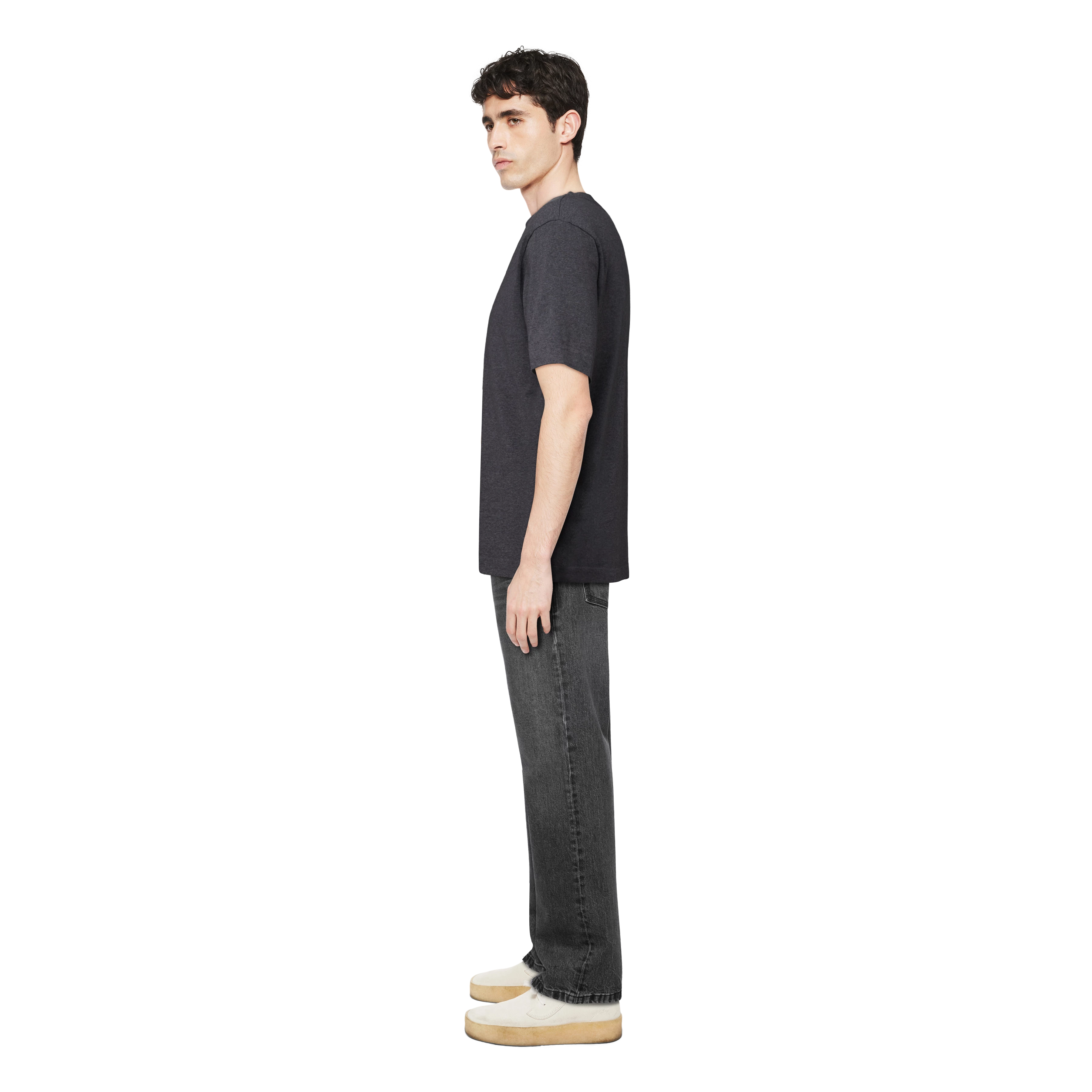 RAPHAEL - T-Shirt in reiner Baumwolle - Herren - grau - Seitenansicht