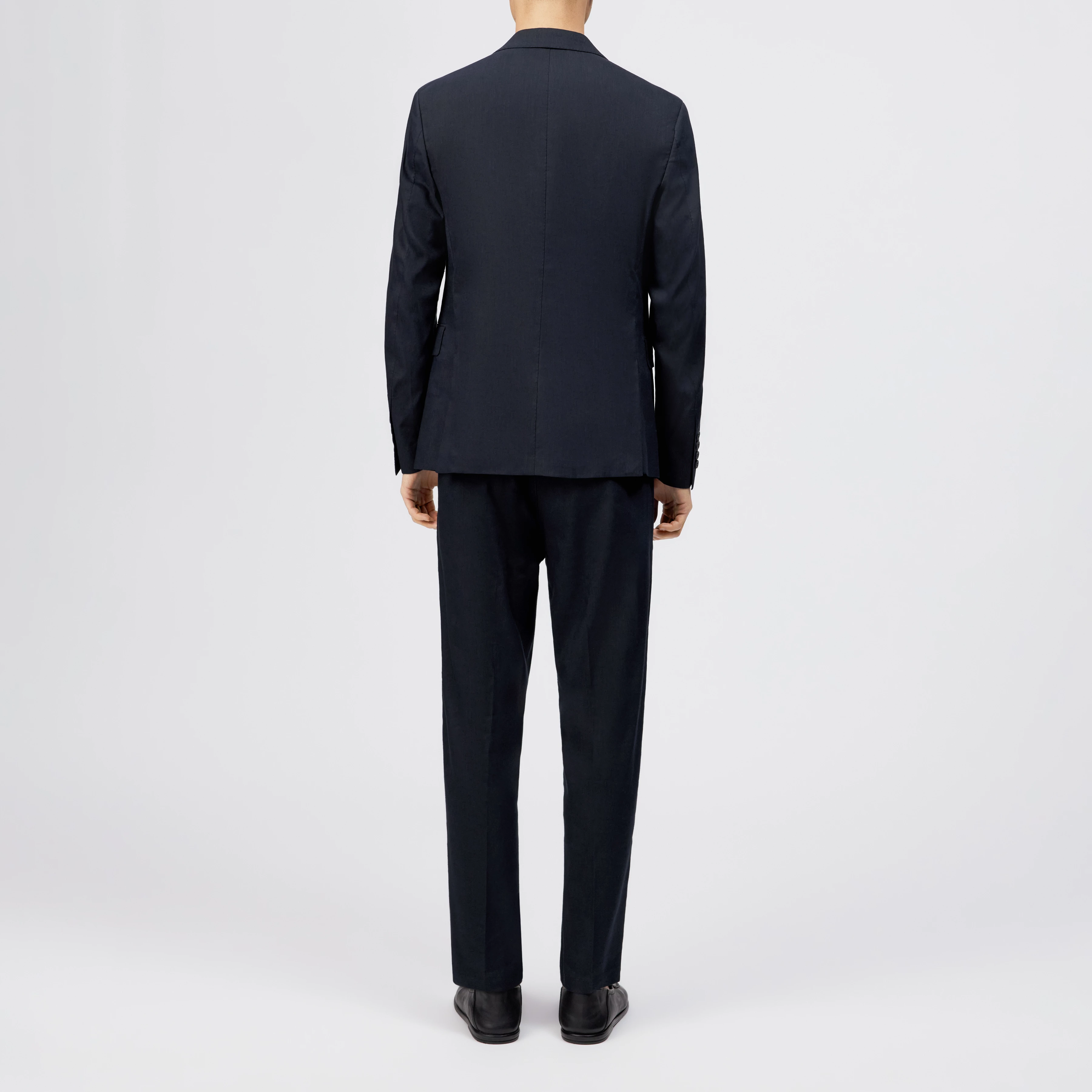 YAMES - Single-breasted jacket in linen blend - men - blue - Rückansicht