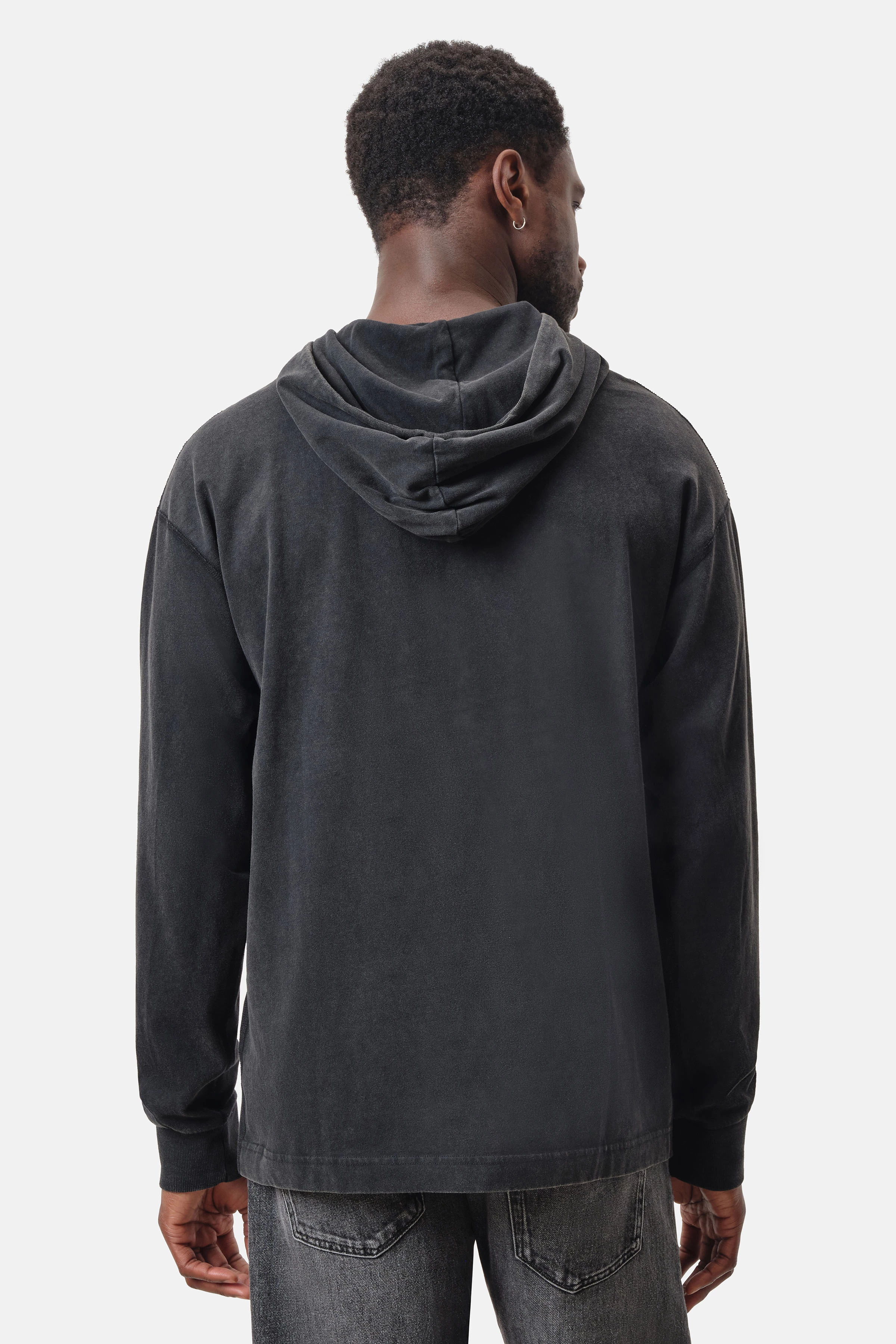 MILAV - Hoodie in gewaschener Optik - Herren - grau - Rückansicht