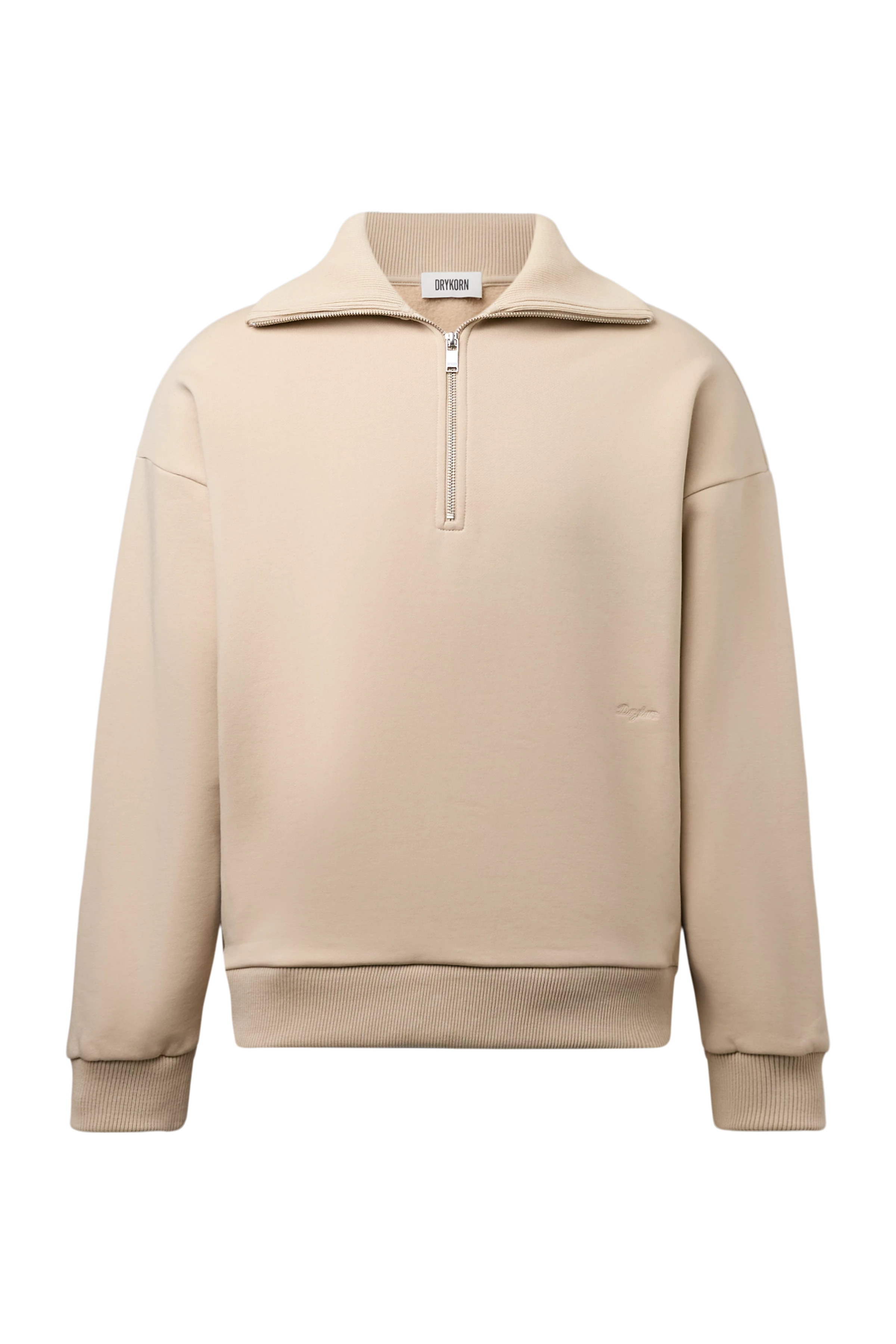 KAILEP - Half-zip troyer sweatshirt in cotton blend - men - beige - Freisteller Frontansicht