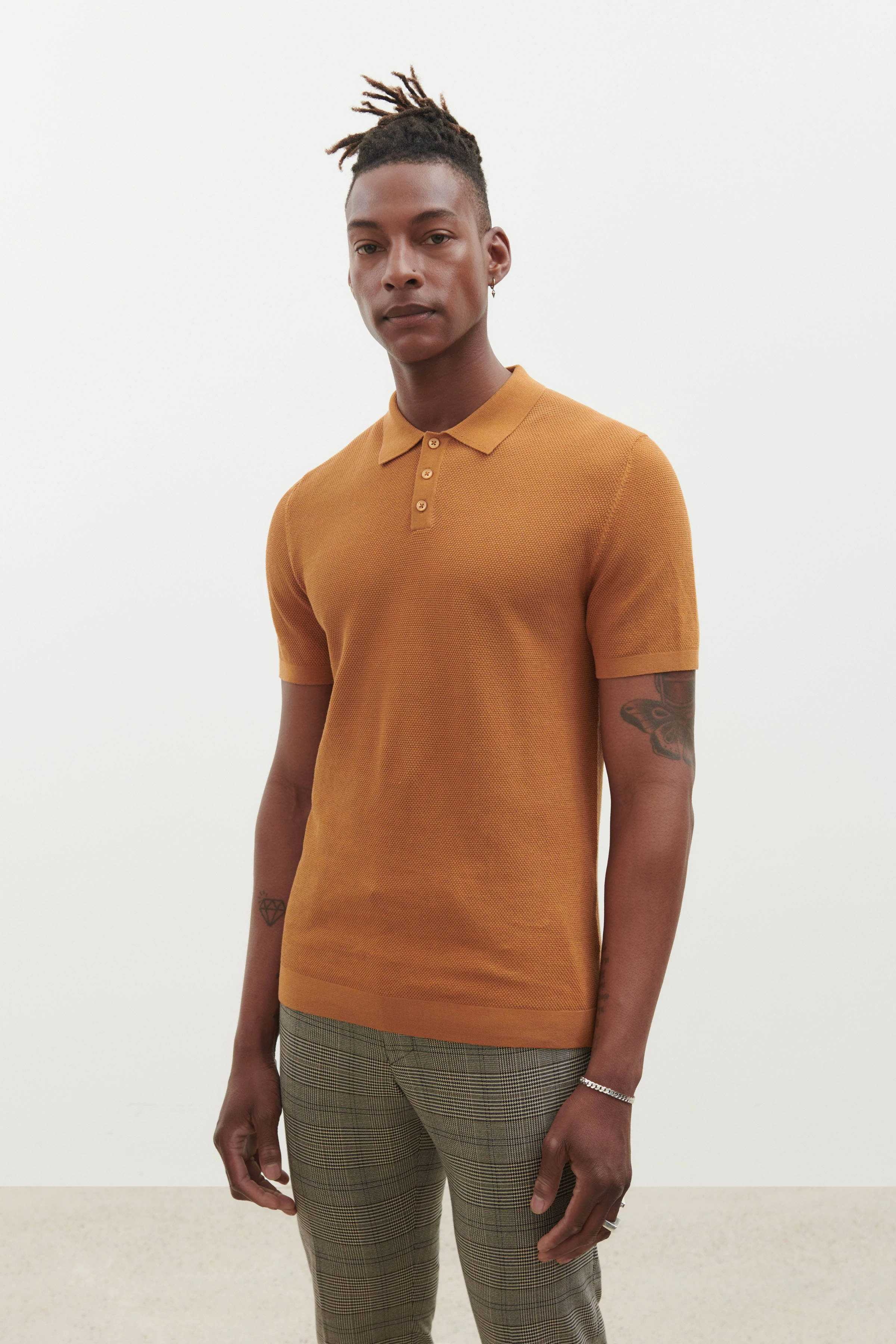 TRITON - Polo en coton - men - marron - Frontansicht